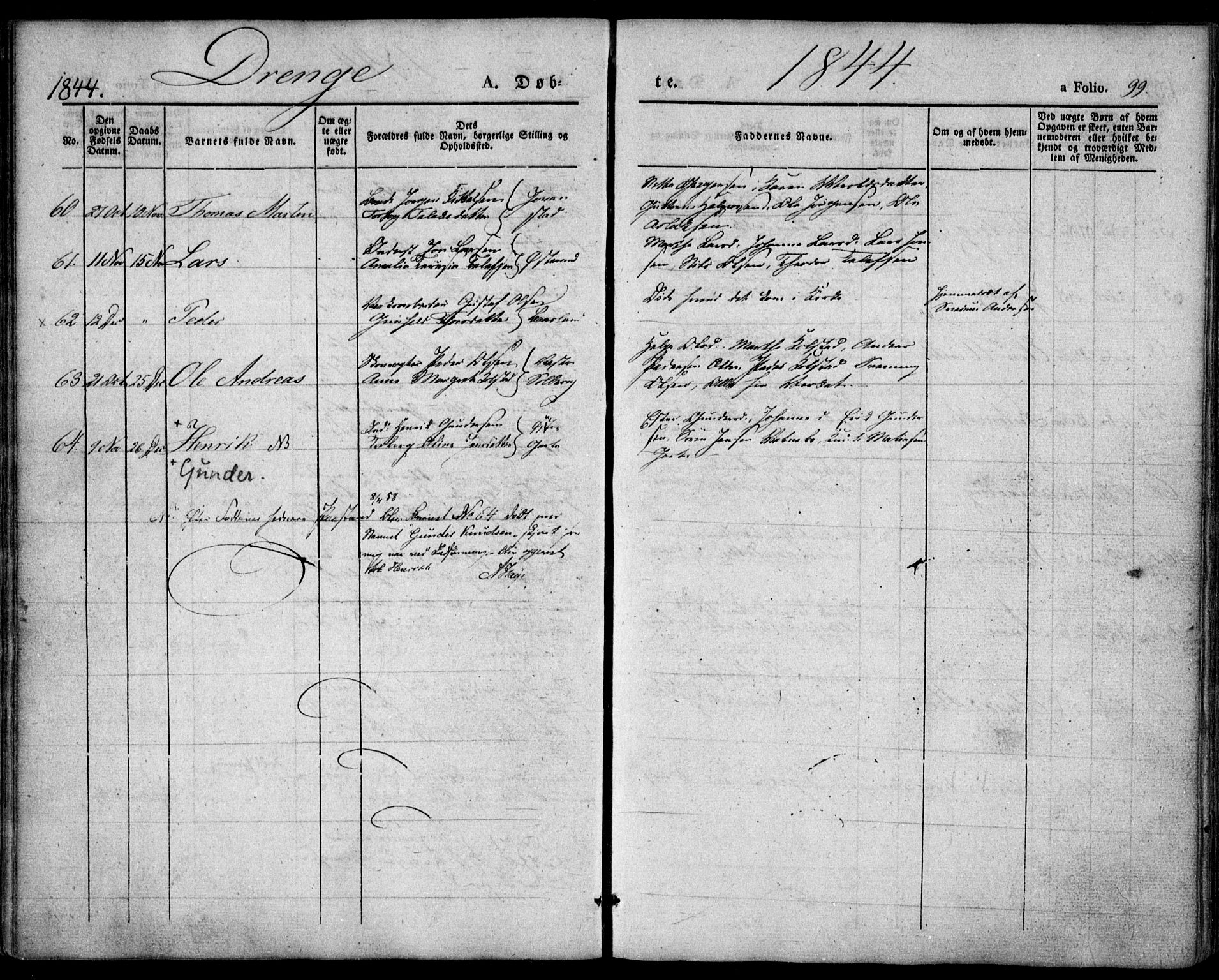 Holt sokneprestkontor, AV/SAK-1111-0021/F/Fa/L0007: Parish register (official) no. A 7, 1836-1848, p. 99