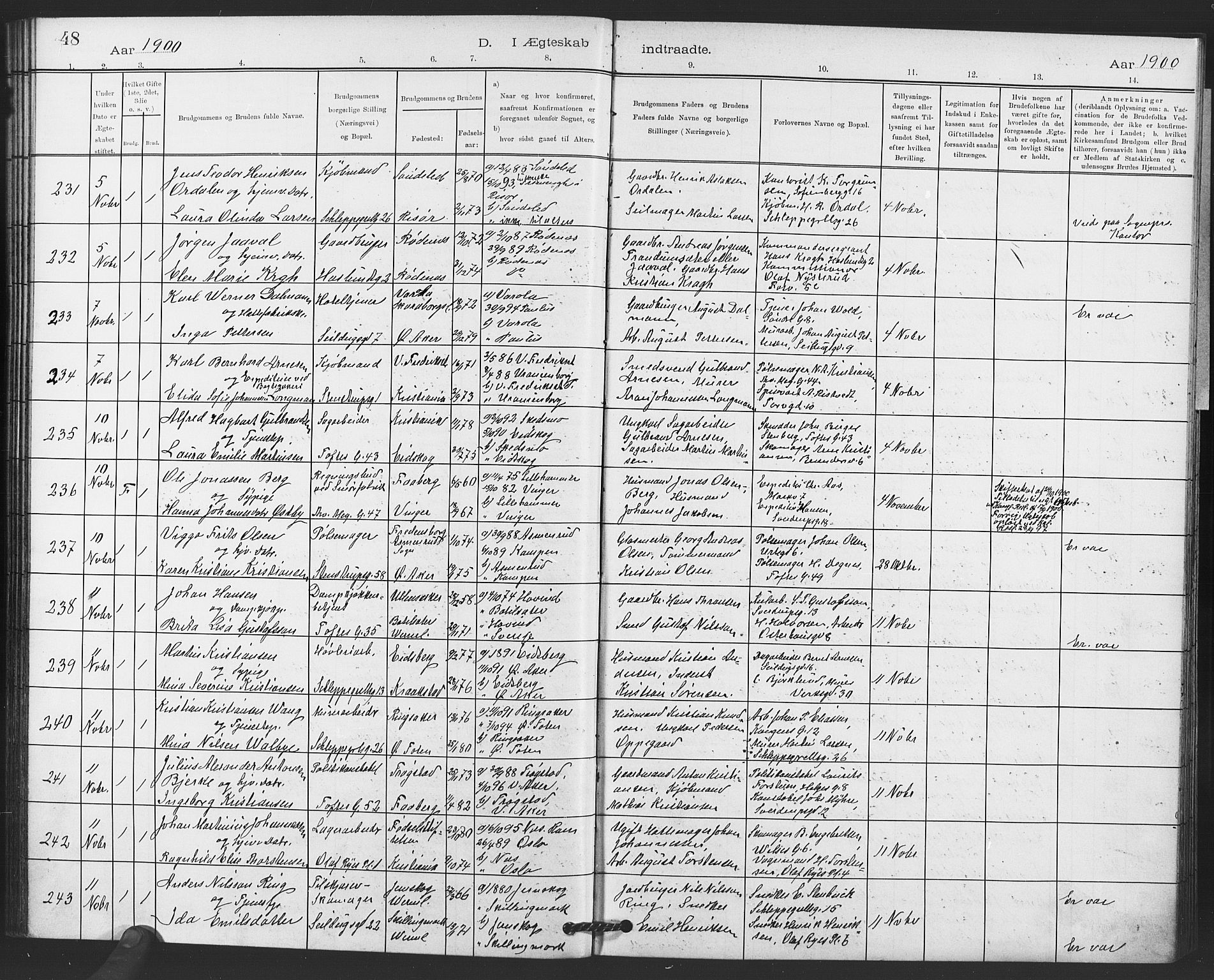 Paulus prestekontor Kirkebøker, SAO/A-10871/F/Fa/L0010: Parish register (official) no. 10, 1898-1906, p. 48