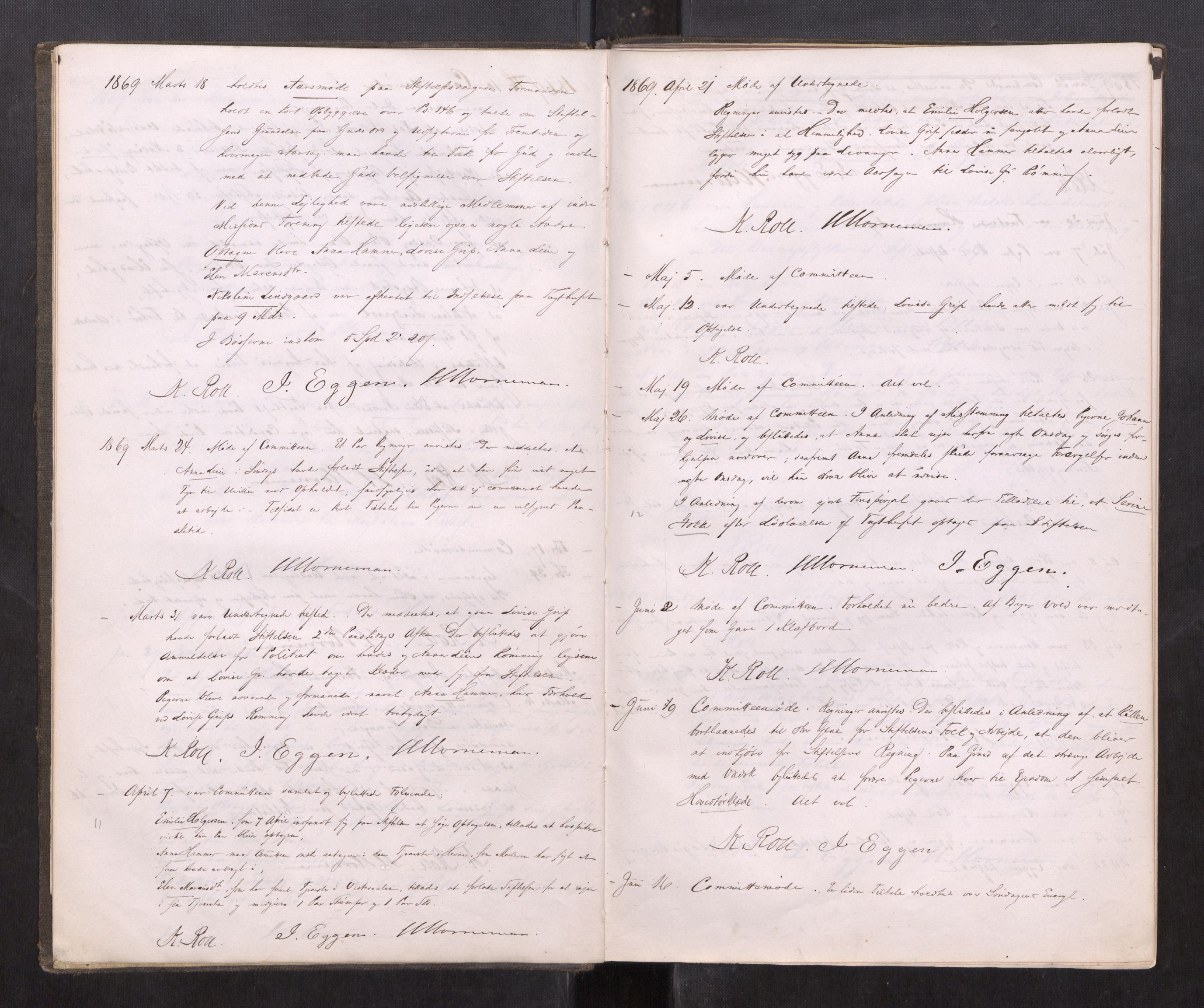 Kvindehjemmet i Trondhjem - Magdalenastiftelsen, AV/SAT-PA-0323/F/L0001: Forhandlingsprotokoll for Komitèen for den indre Missions Magdalenastiftelse, 1886-1902