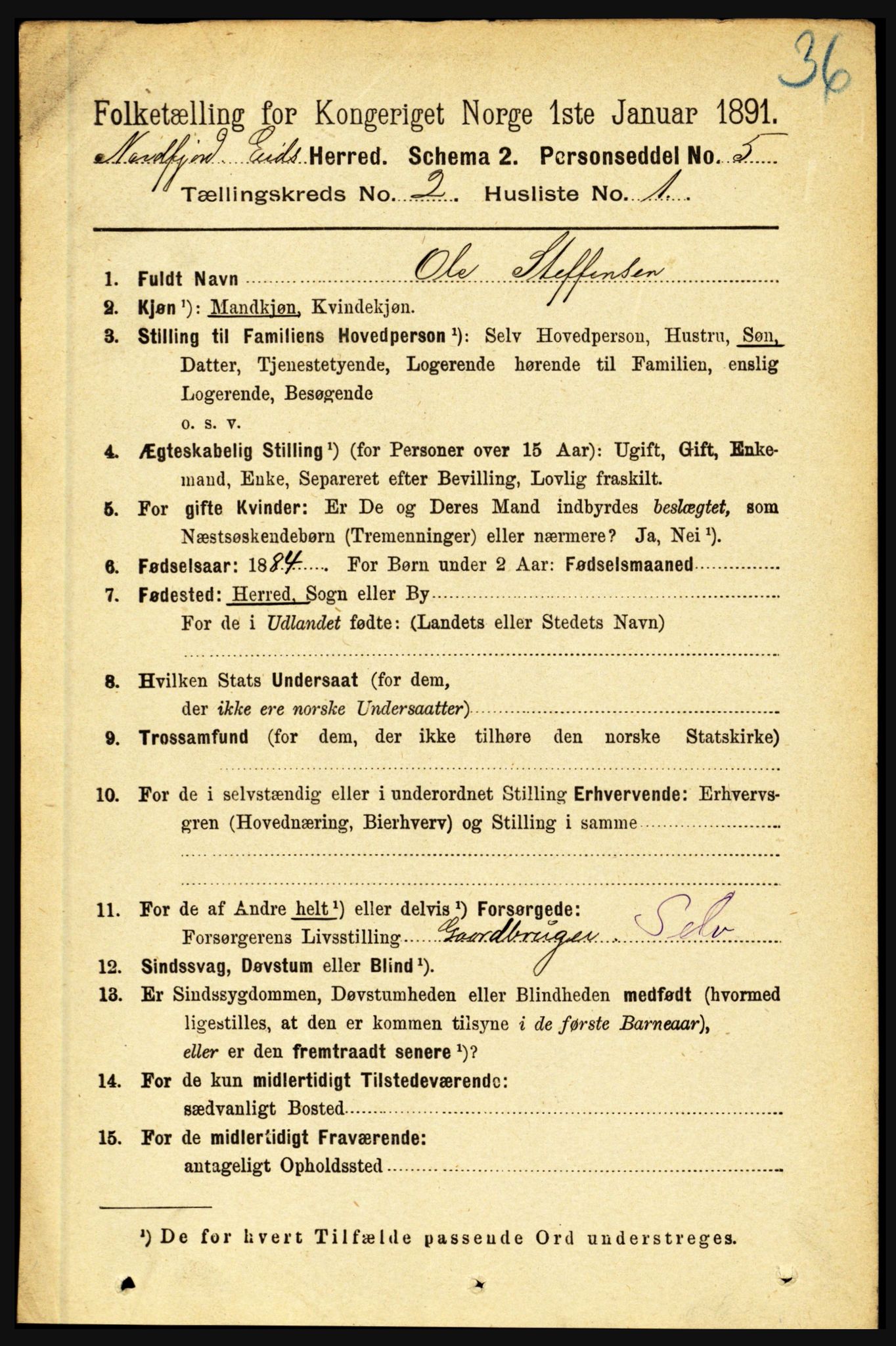 RA, 1891 census for 1443 Eid, 1891, p. 314