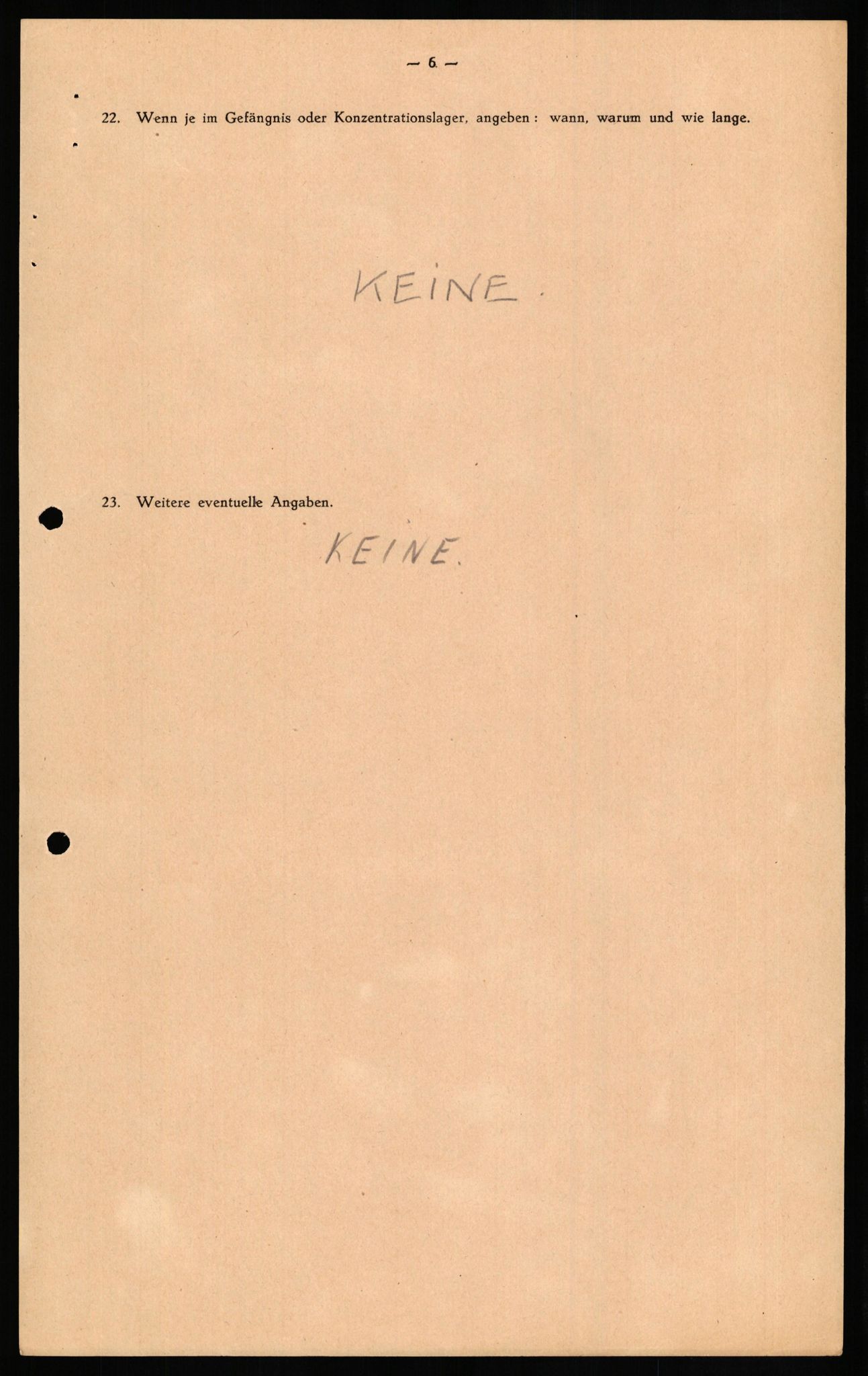 Forsvaret, Forsvarets overkommando II, RA/RAFA-3915/D/Db/L0021: CI Questionaires. Tyske okkupasjonsstyrker i Norge. Tyskere., 1945-1946, p. 281