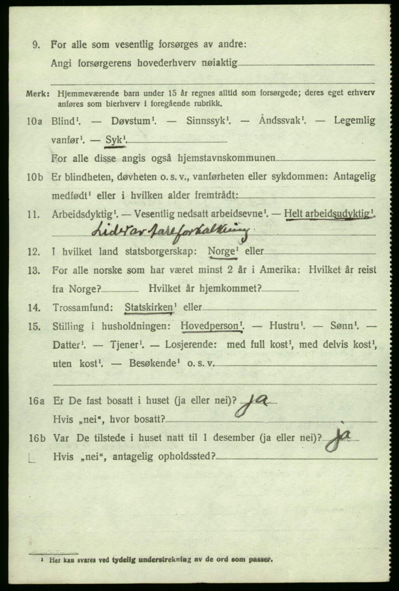 SAO, 1920 census for Torsnes, 1920, p. 490