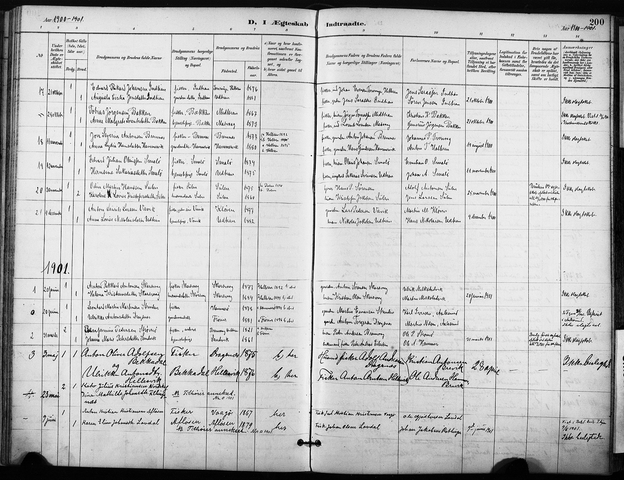 Ministerialprotokoller, klokkerbøker og fødselsregistre - Sør-Trøndelag, SAT/A-1456/640/L0579: Parish register (official) no. 640A04, 1889-1902, p. 200