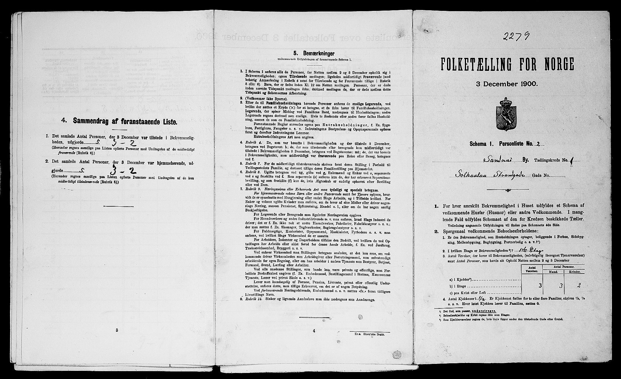 SAST, 1900 census for Sandnes, 1900, p. 141