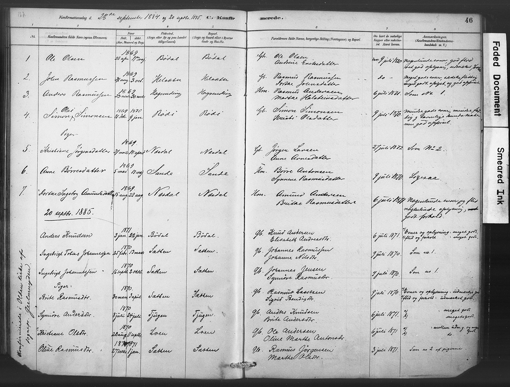 Stryn Sokneprestembete, SAB/A-82501: Parish register (official) no. C 1, 1878-1907, p. 46