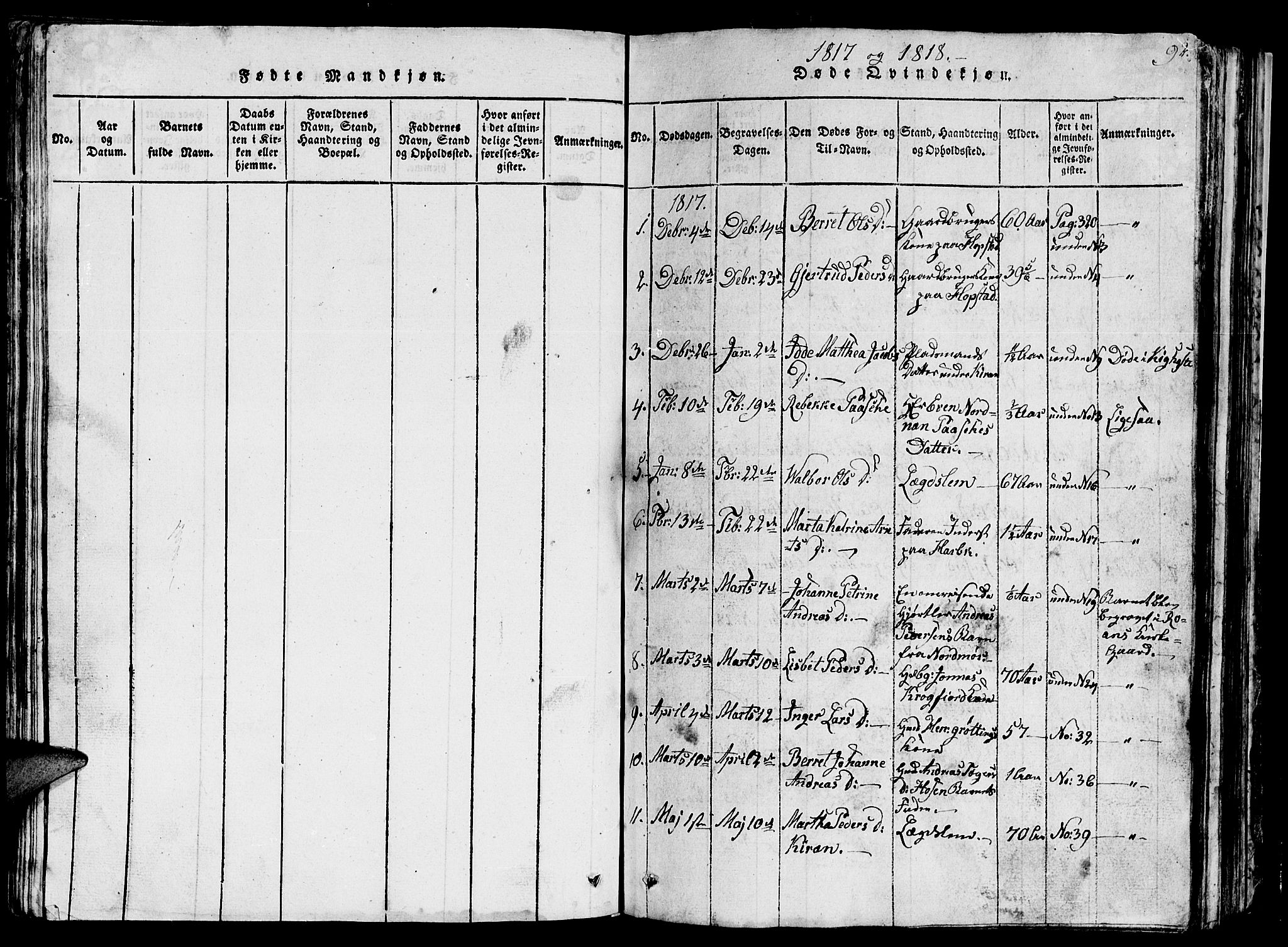 Ministerialprotokoller, klokkerbøker og fødselsregistre - Sør-Trøndelag, SAT/A-1456/657/L0714: Parish register (copy) no. 657C01, 1818-1868, p. 92