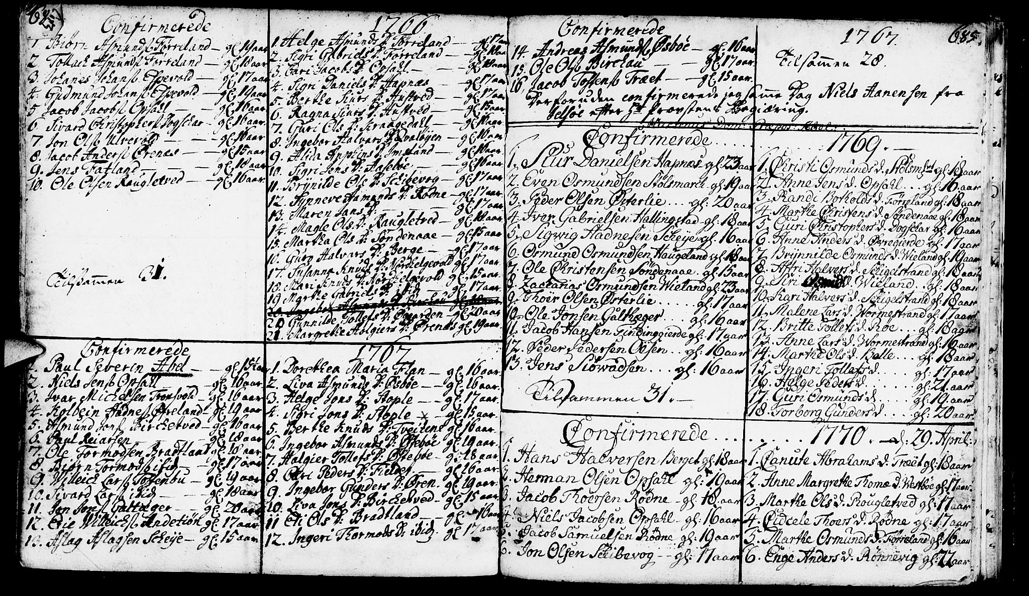 Vikedal sokneprestkontor, AV/SAST-A-101840/01/IV: Parish register (official) no. A 1, 1737-1778, p. 684-685