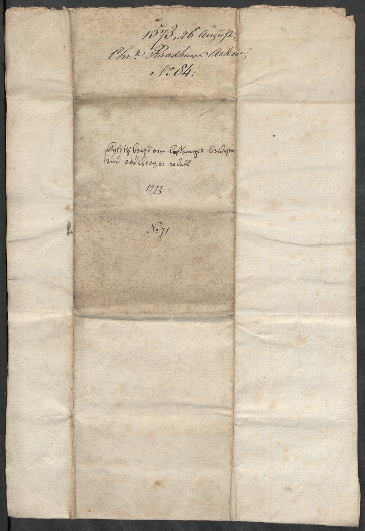 Riksarkivets diplomsamling, AV/RA-EA-5965/F02/L0076: Dokumenter, 1572-1573, p. 58