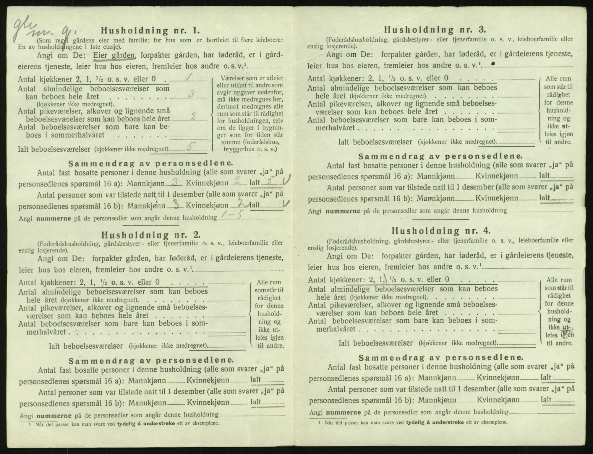 SAK, 1920 census for Vigmostad, 1920, p. 34