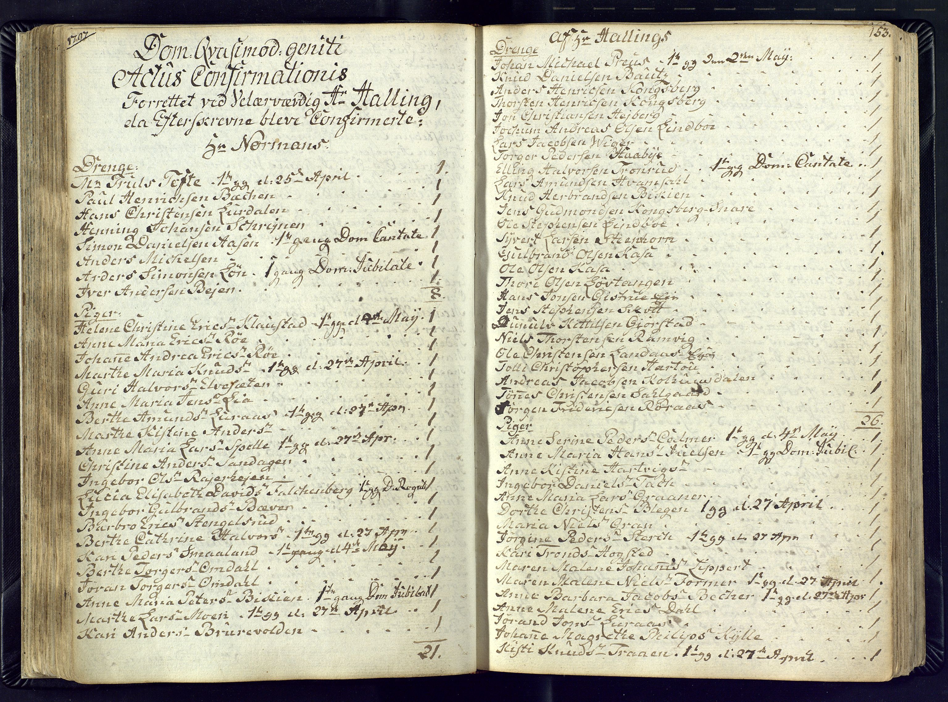 Kongsberg kirkebøker, SAKO/A-22/M/Ma/L0012: Communicants register no. 12, 1794-1800, p. 153