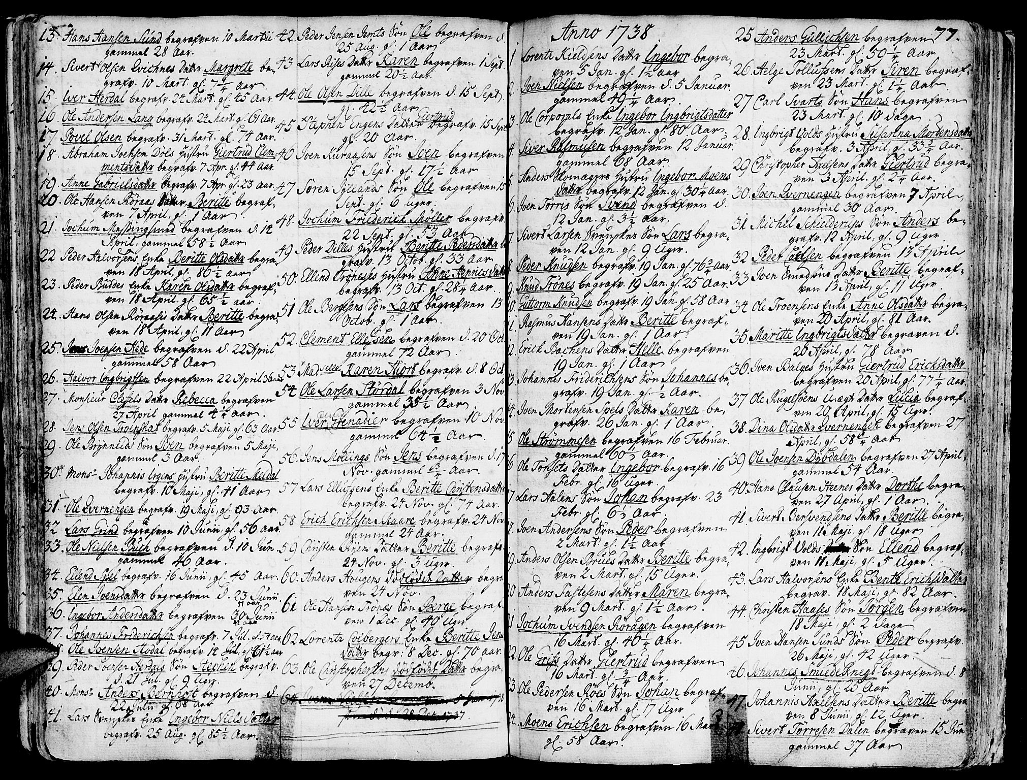 Ministerialprotokoller, klokkerbøker og fødselsregistre - Sør-Trøndelag, AV/SAT-A-1456/681/L0925: Parish register (official) no. 681A03, 1727-1766, p. 77