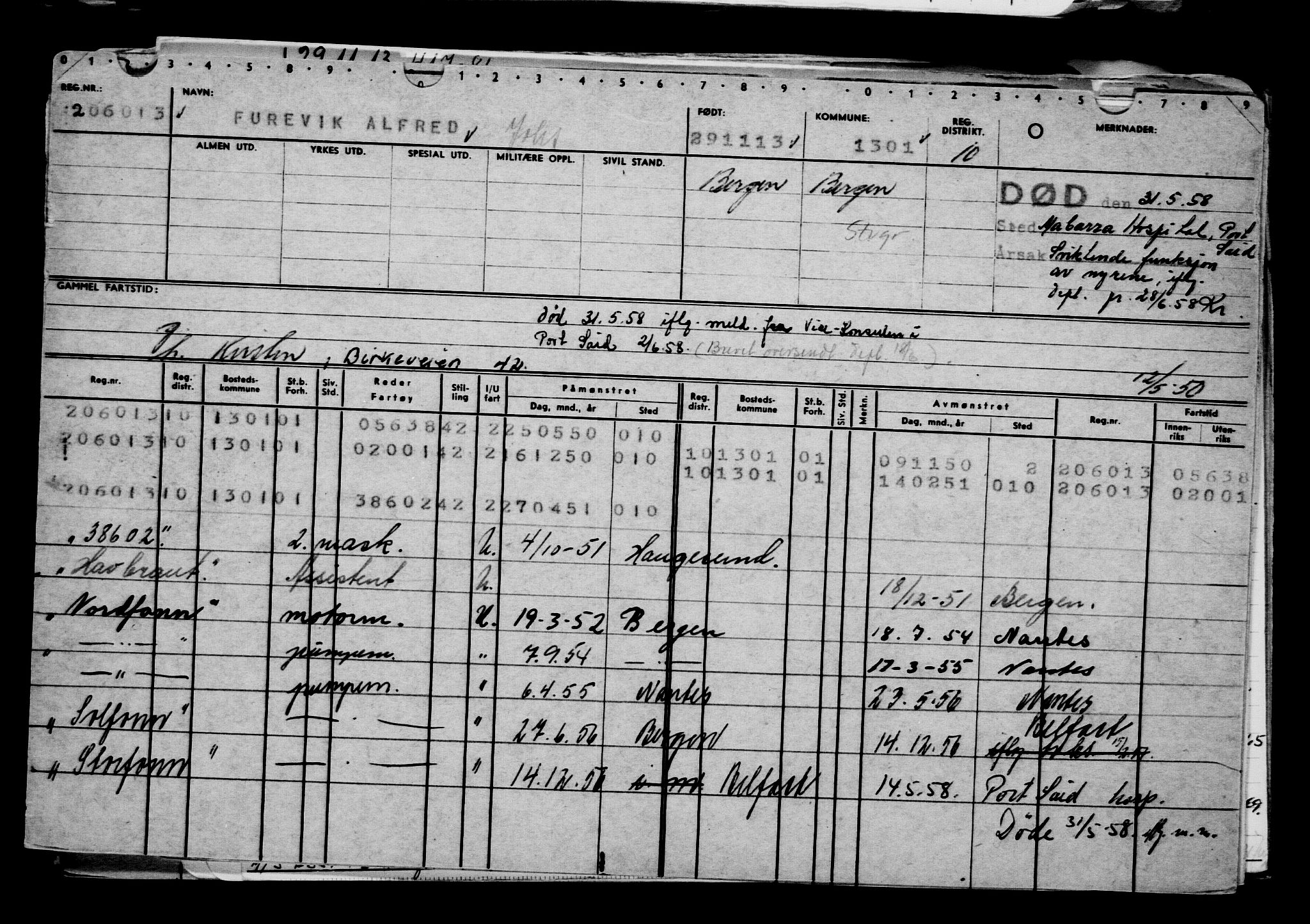 Direktoratet for sjømenn, AV/RA-S-3545/G/Gb/L0116: Hovedkort, 1913, p. 762