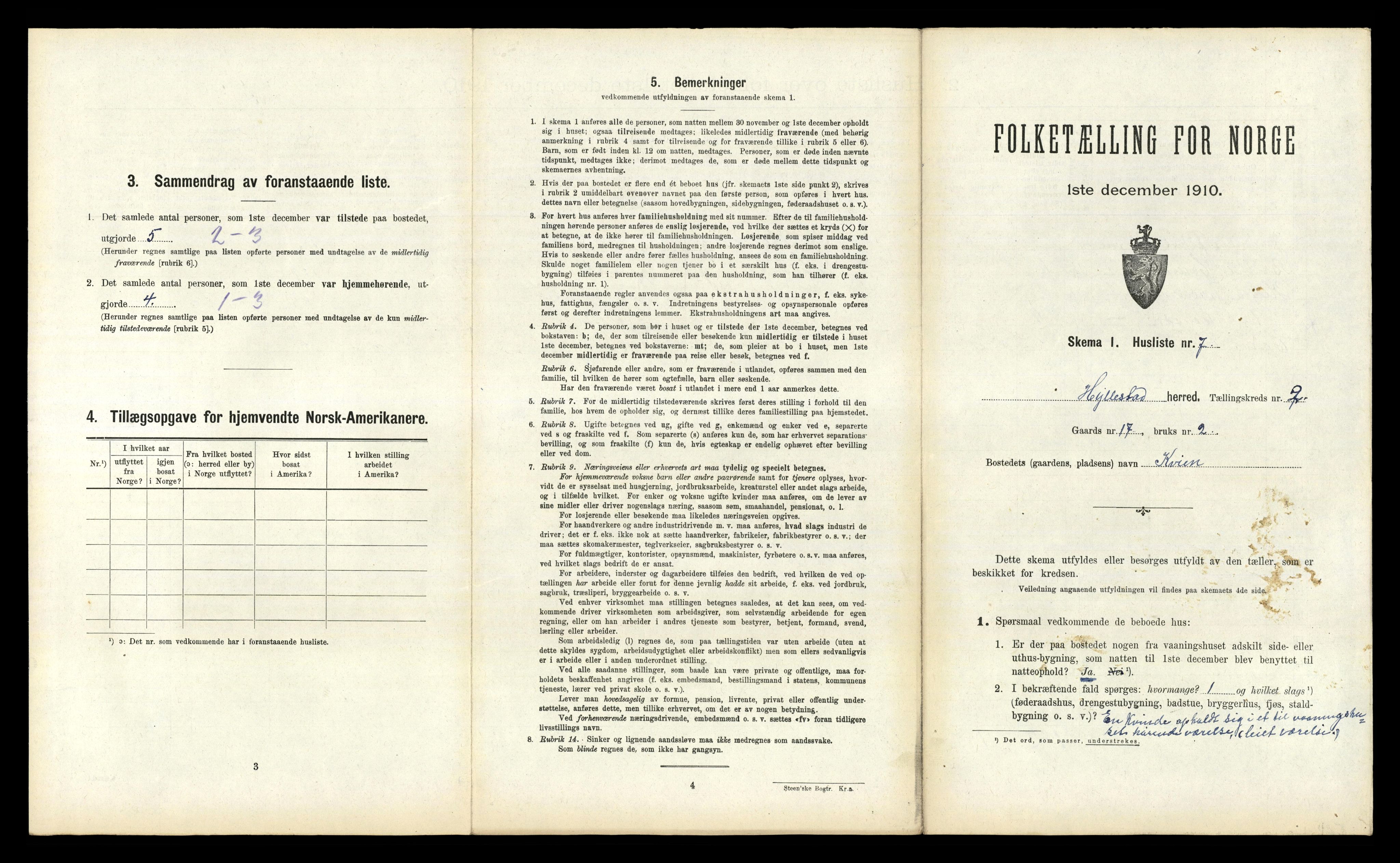 RA, 1910 census for Hyllestad, 1910, p. 143