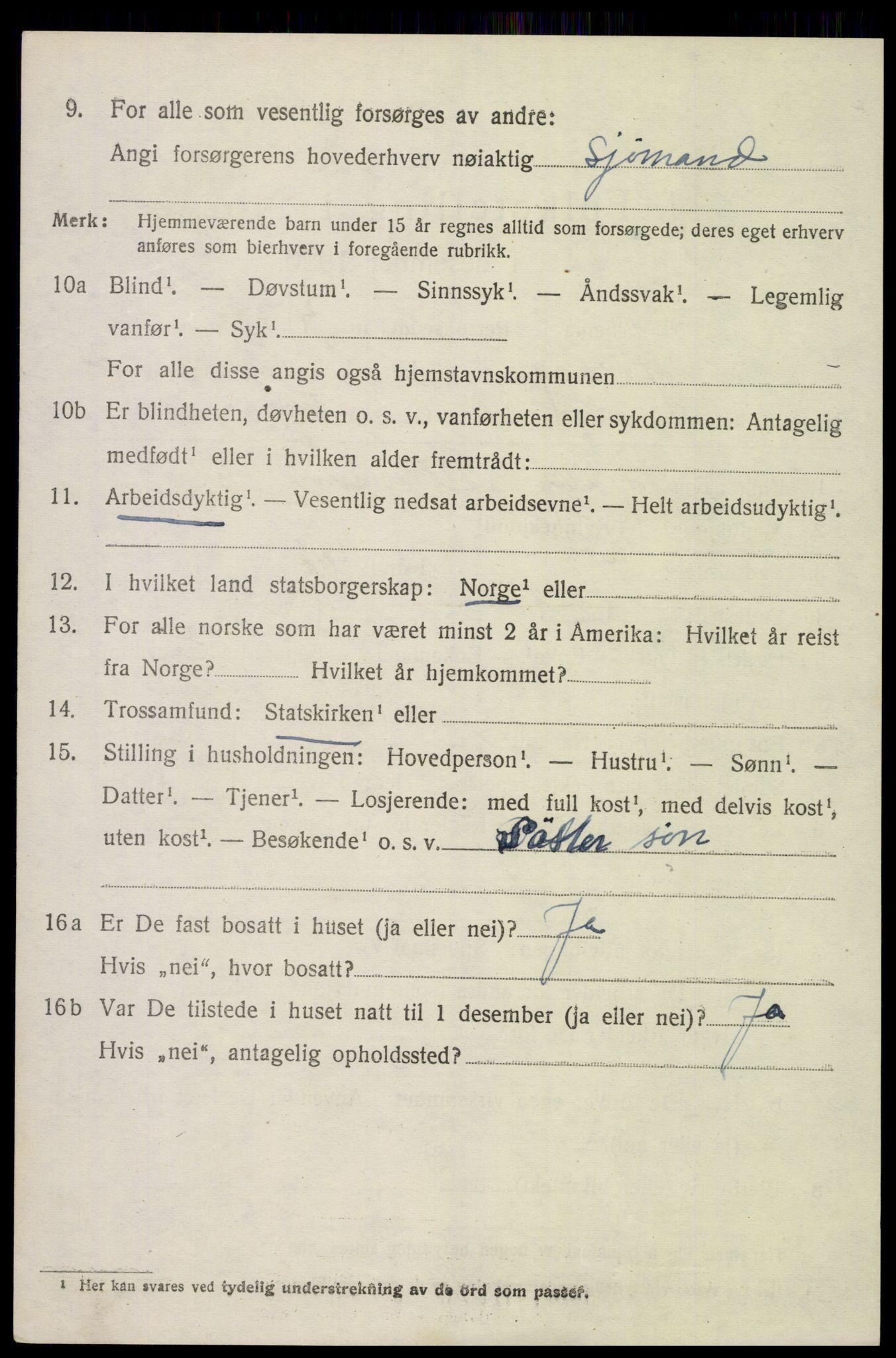 SAK, 1920 census for Høvåg, 1920, p. 4013