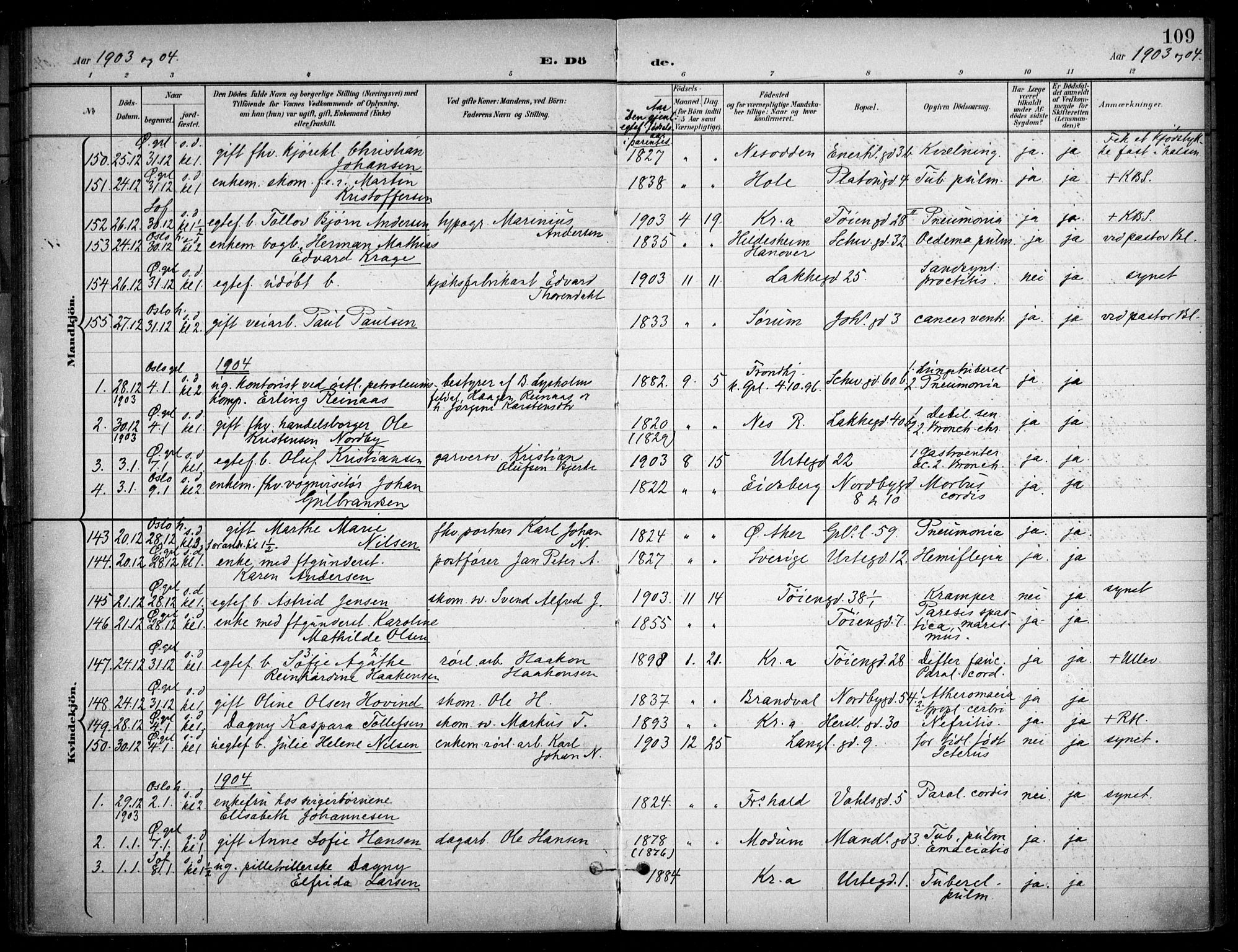 Grønland prestekontor Kirkebøker, SAO/A-10848/F/Fa/L0016: Parish register (official) no. 16, 1898-1918, p. 109