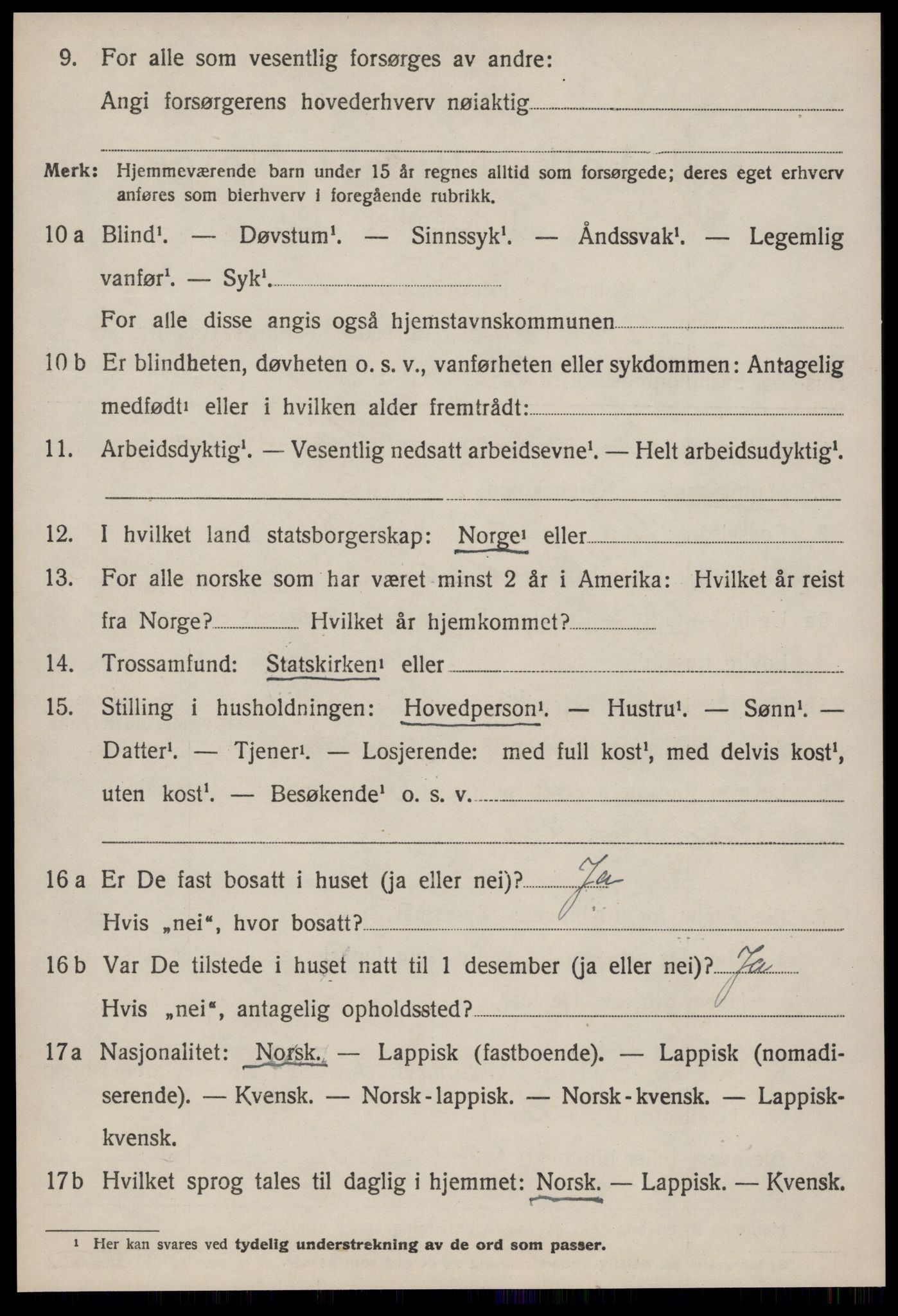 SAT, 1920 census for Soknedal, 1920, p. 3827