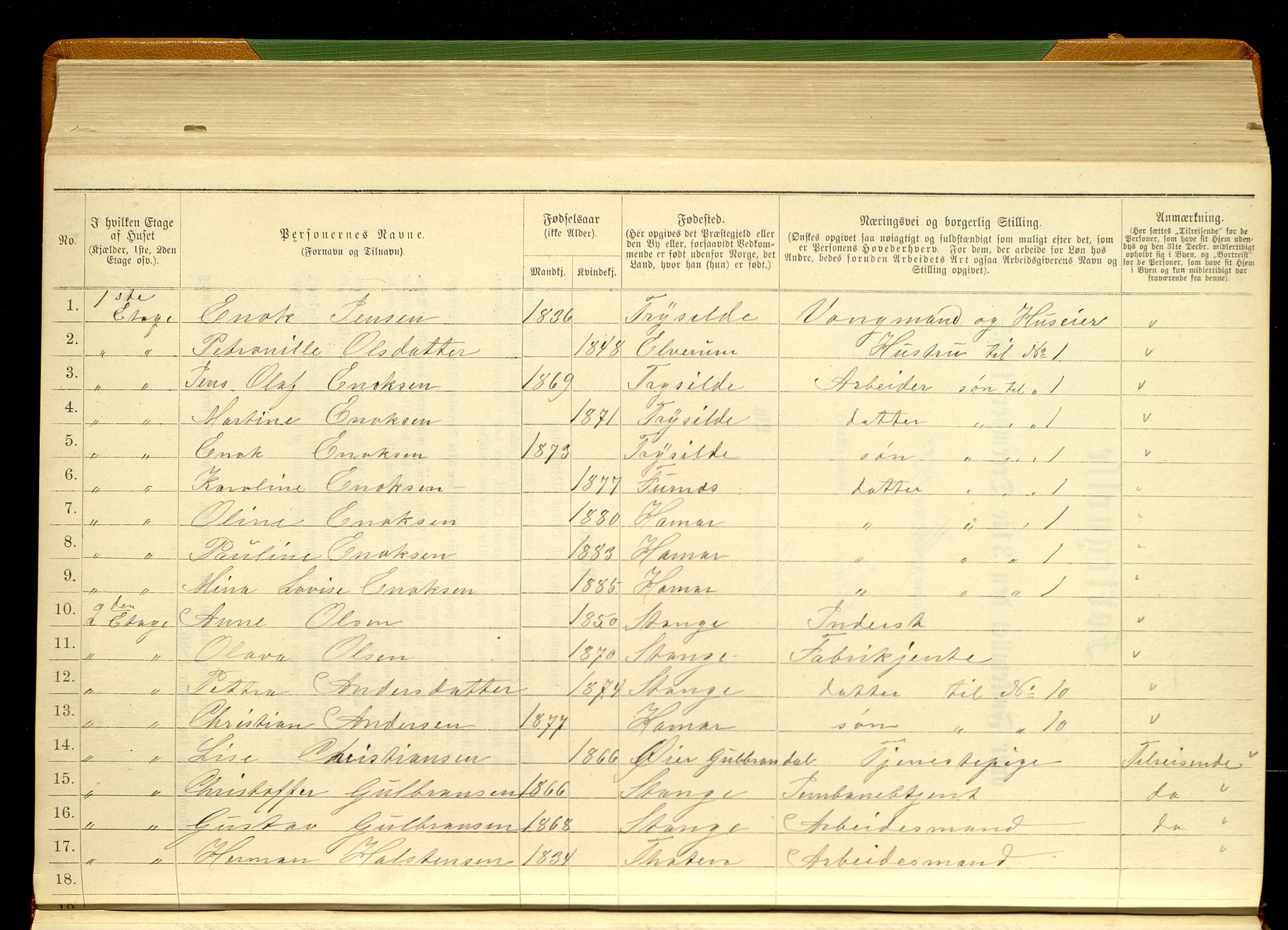 SAH, 1885 census for 0401 Hamar, 1885, p. 418