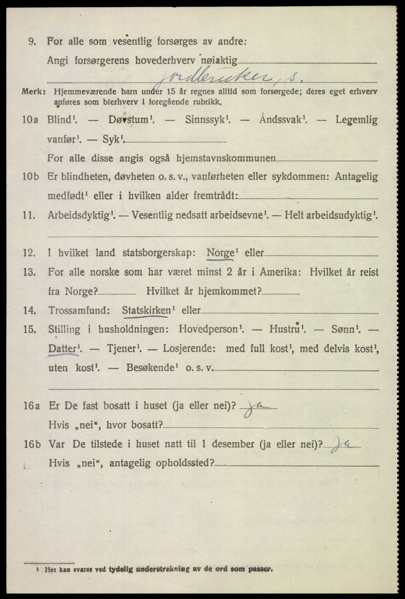 SAH, 1920 census for Vestre Toten, 1920, p. 9669