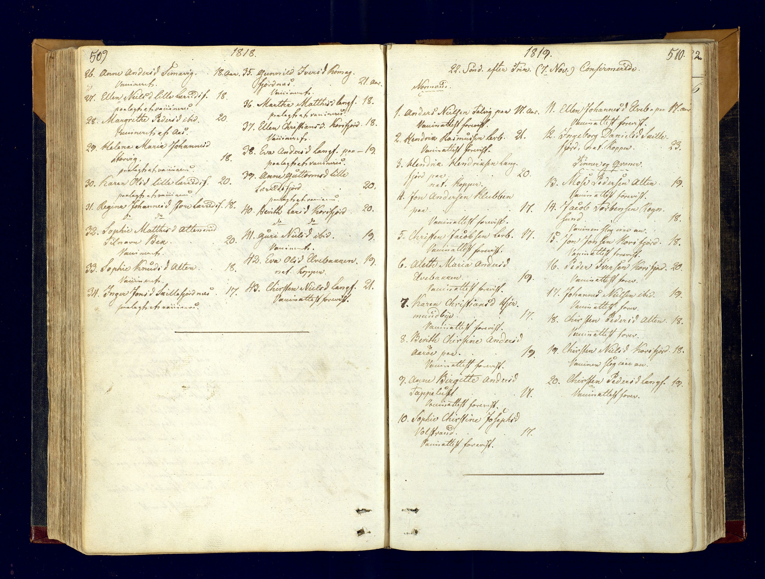 Talvik sokneprestkontor, SATØ/S-1337/H/Ha/L0007kirke: Parish register (official) no. 7, 1813-1821, p. 509-510
