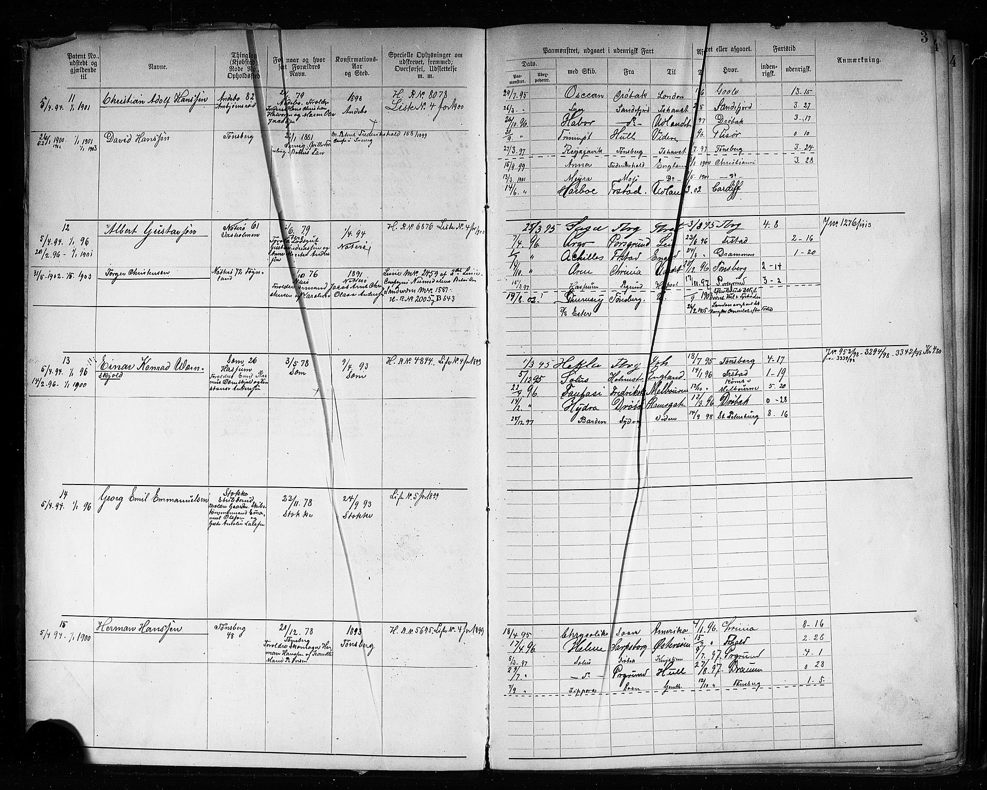 Tønsberg innrulleringskontor, AV/SAKO-A-786/F/Fb/L0008: Annotasjonsrulle Patent nr. 1-2405, 1894-1904, p. 5