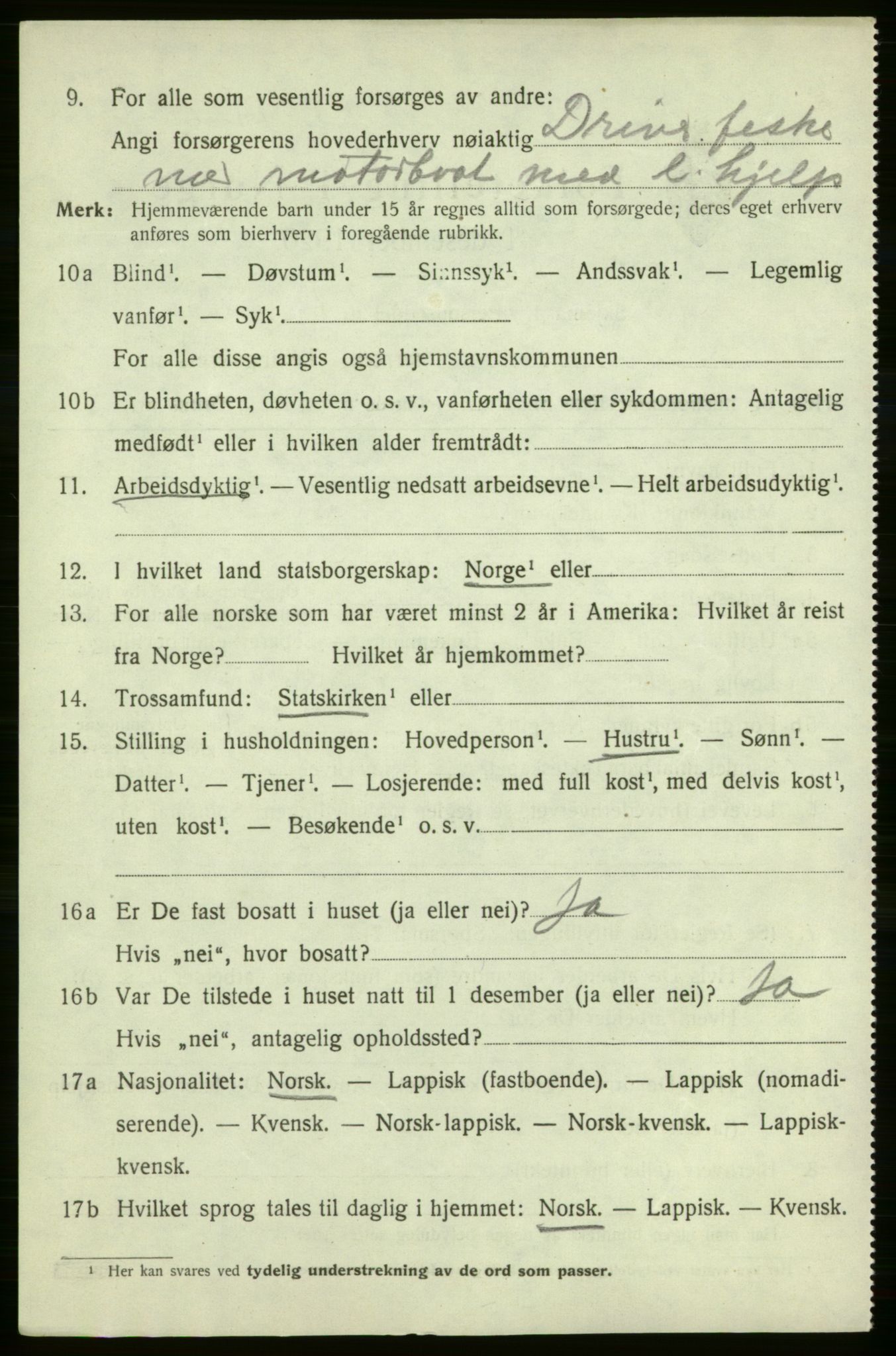 SATØ, 1920 census for Lebesby, 1920, p. 3518