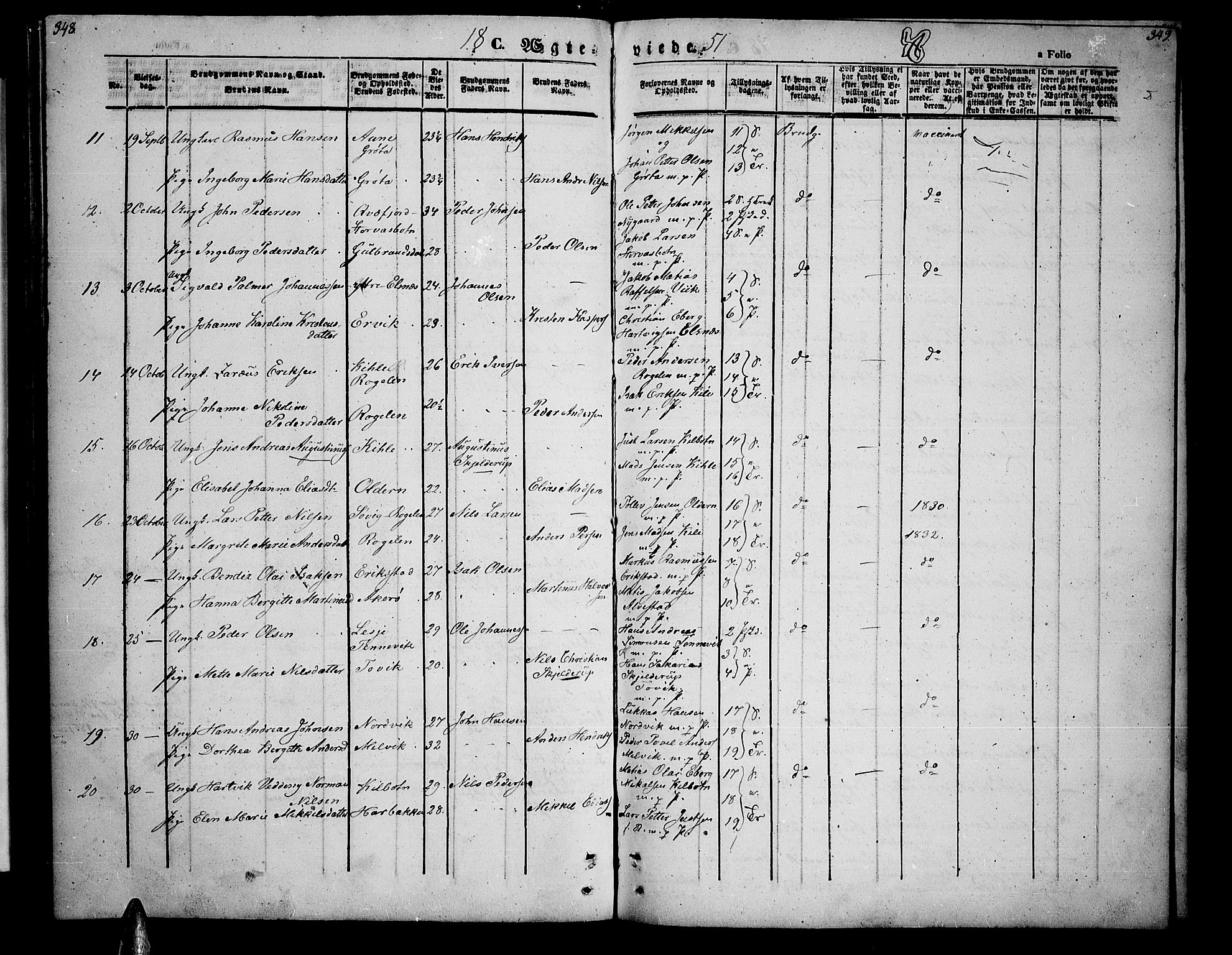 Trondenes sokneprestkontor, AV/SATØ-S-1319/H/Hb/L0006klokker: Parish register (copy) no. 6, 1845-1855, p. 348-349