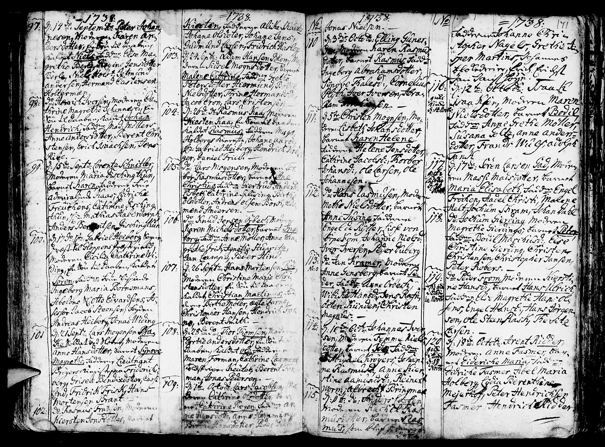 Nykirken Sokneprestembete, AV/SAB-A-77101/H/Haa/L0003: Parish register (official) no. A 3, 1717-1764, p. 171