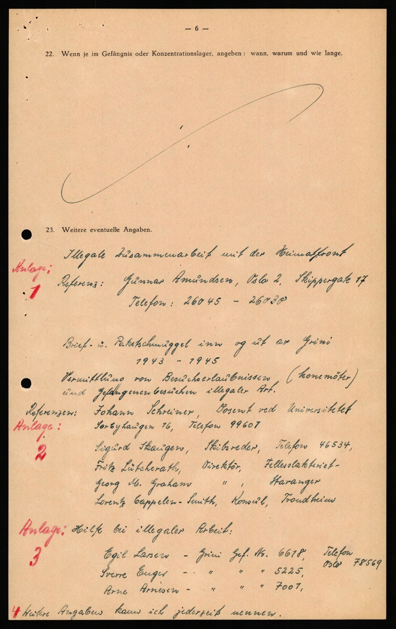 Forsvaret, Forsvarets overkommando II, AV/RA-RAFA-3915/D/Db/L0030: CI Questionaires. Tyske okkupasjonsstyrker i Norge. Tyskere., 1945-1946, p. 8