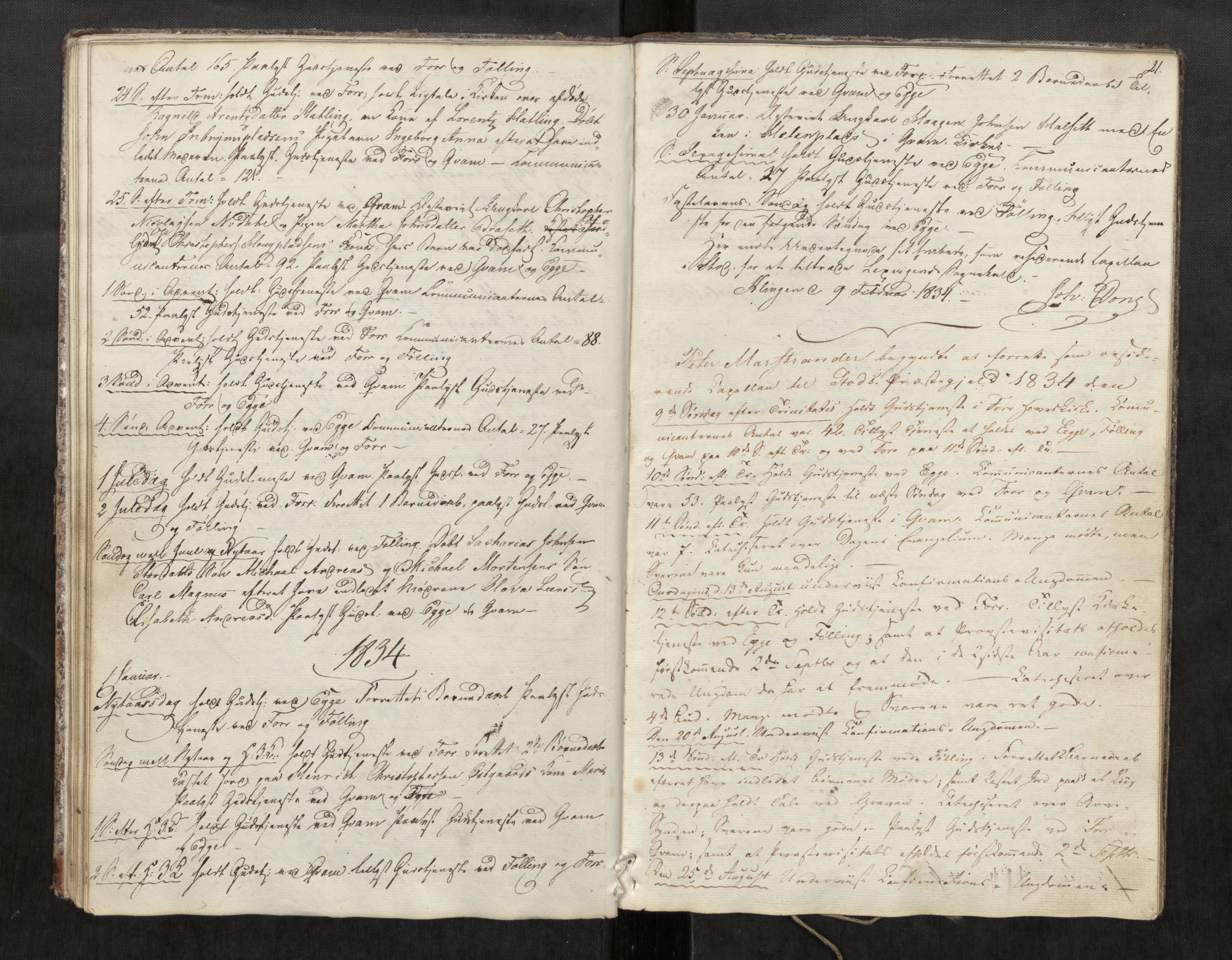 Stod sokneprestkontor, AV/SAT-A-1164/2/I/I1/I1d/L0001: Curate's parish register no. 1, 1827-1849, p. 21