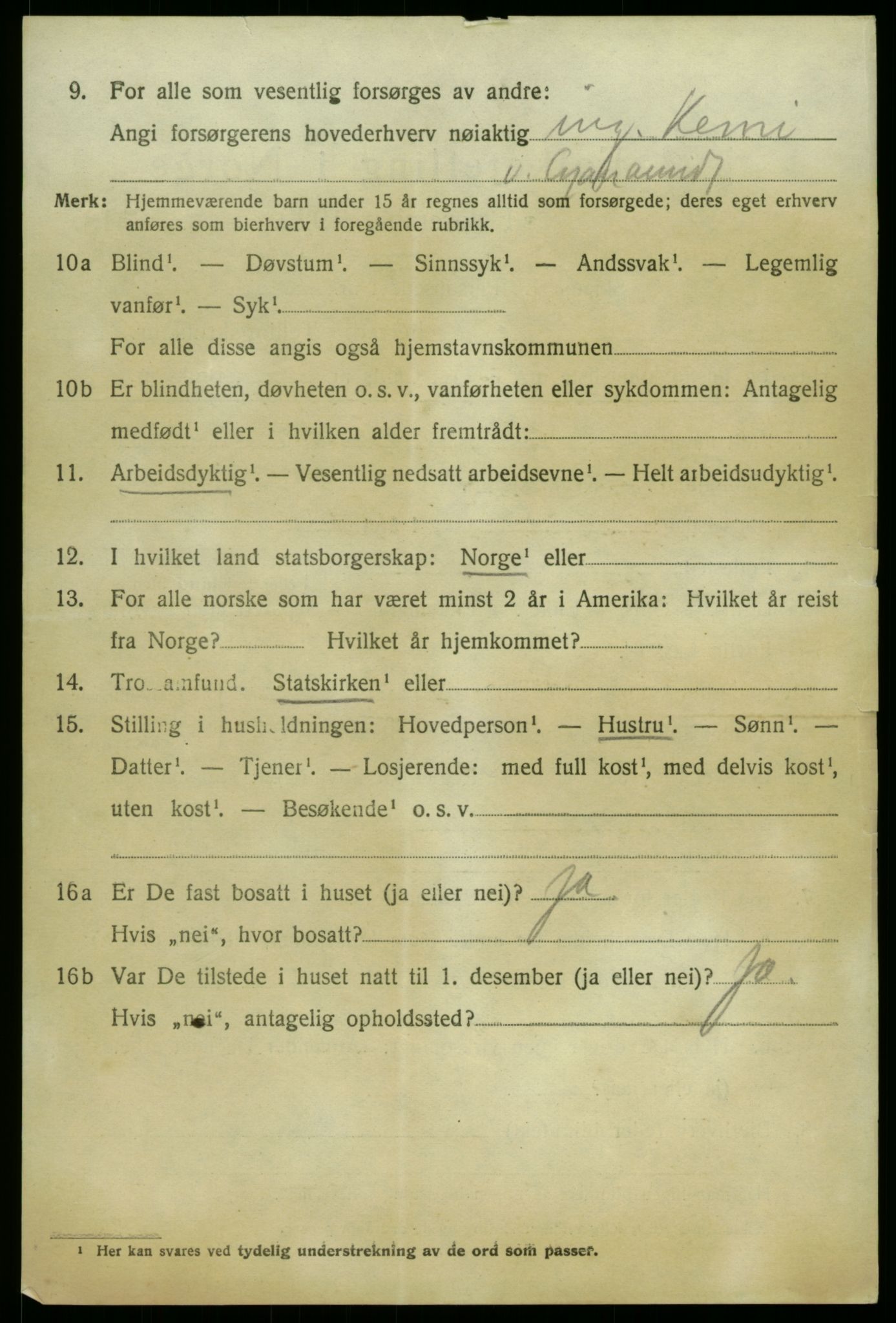 SAB, 1920 census for Odda, 1920, p. 7378