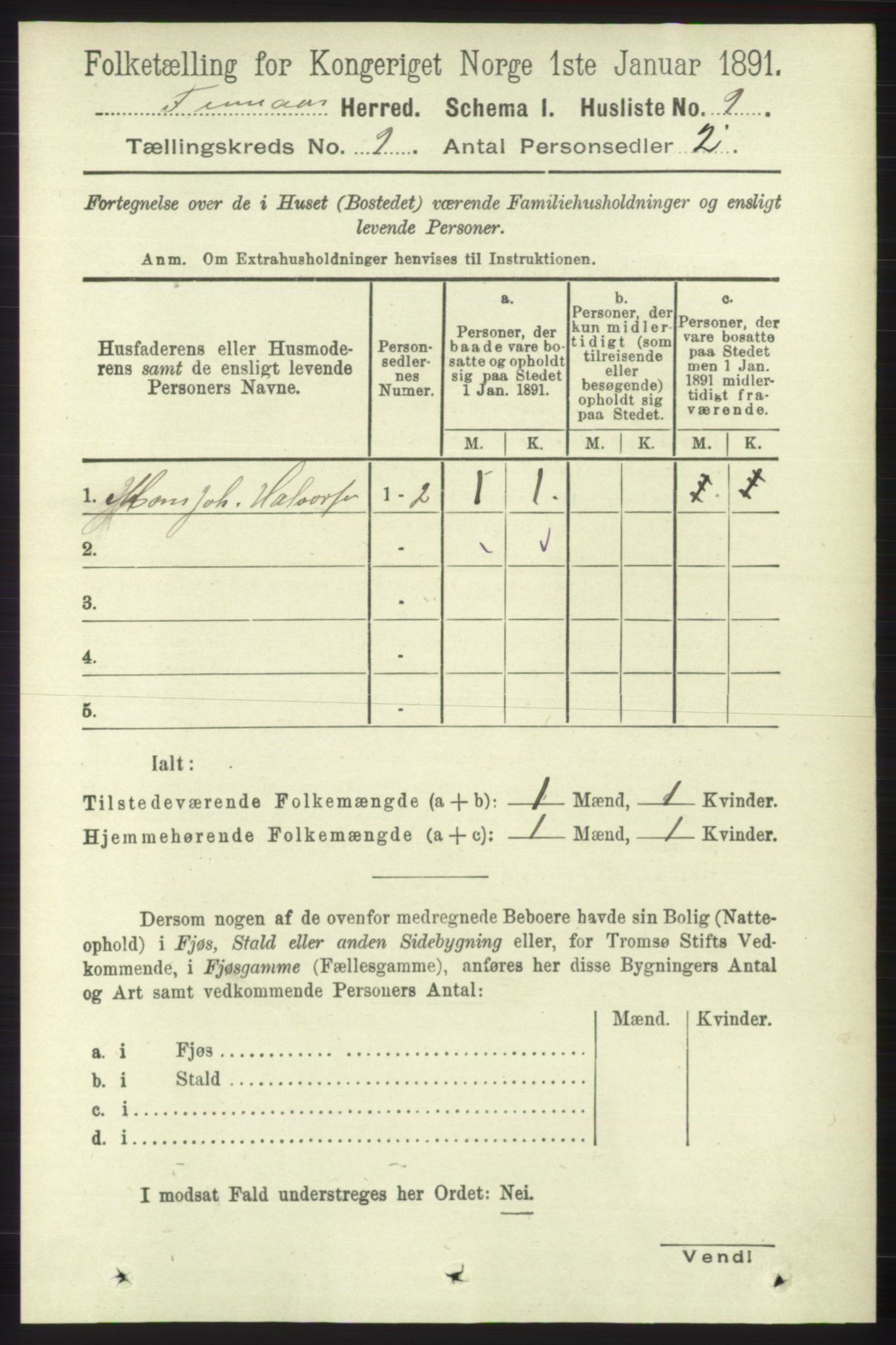 RA, 1891 census for 1218 Finnås, 1891, p. 3864