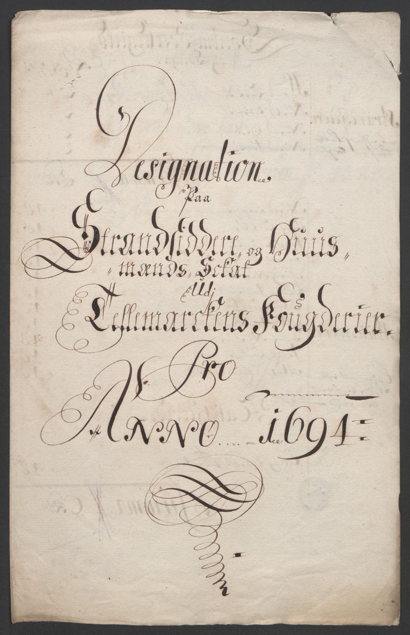 Rentekammeret inntil 1814, Reviderte regnskaper, Fogderegnskap, RA/EA-4092/R36/L2092: Fogderegnskap Øvre og Nedre Telemark og Bamble, 1694, p. 56