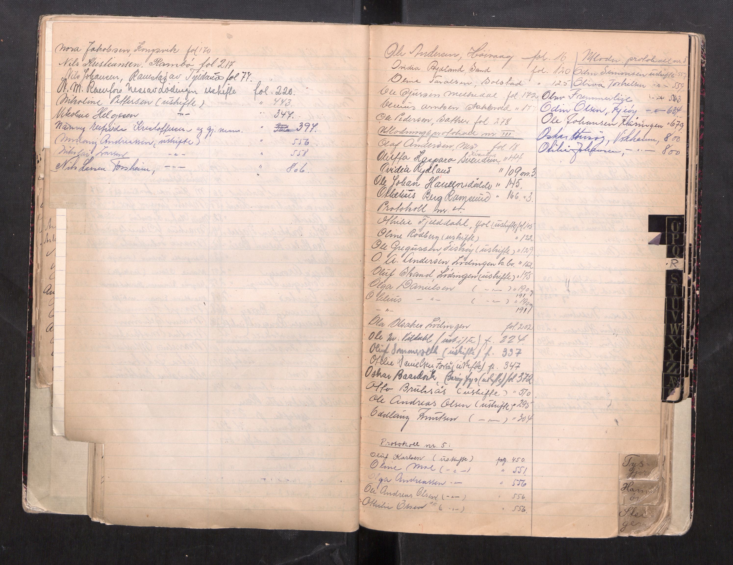 Steigen og Ofoten sorenskriveri, AV/SAT-A-0030/1/3/3C/L0002: Register til skifteslutningsprotokoll, 1917-1947
