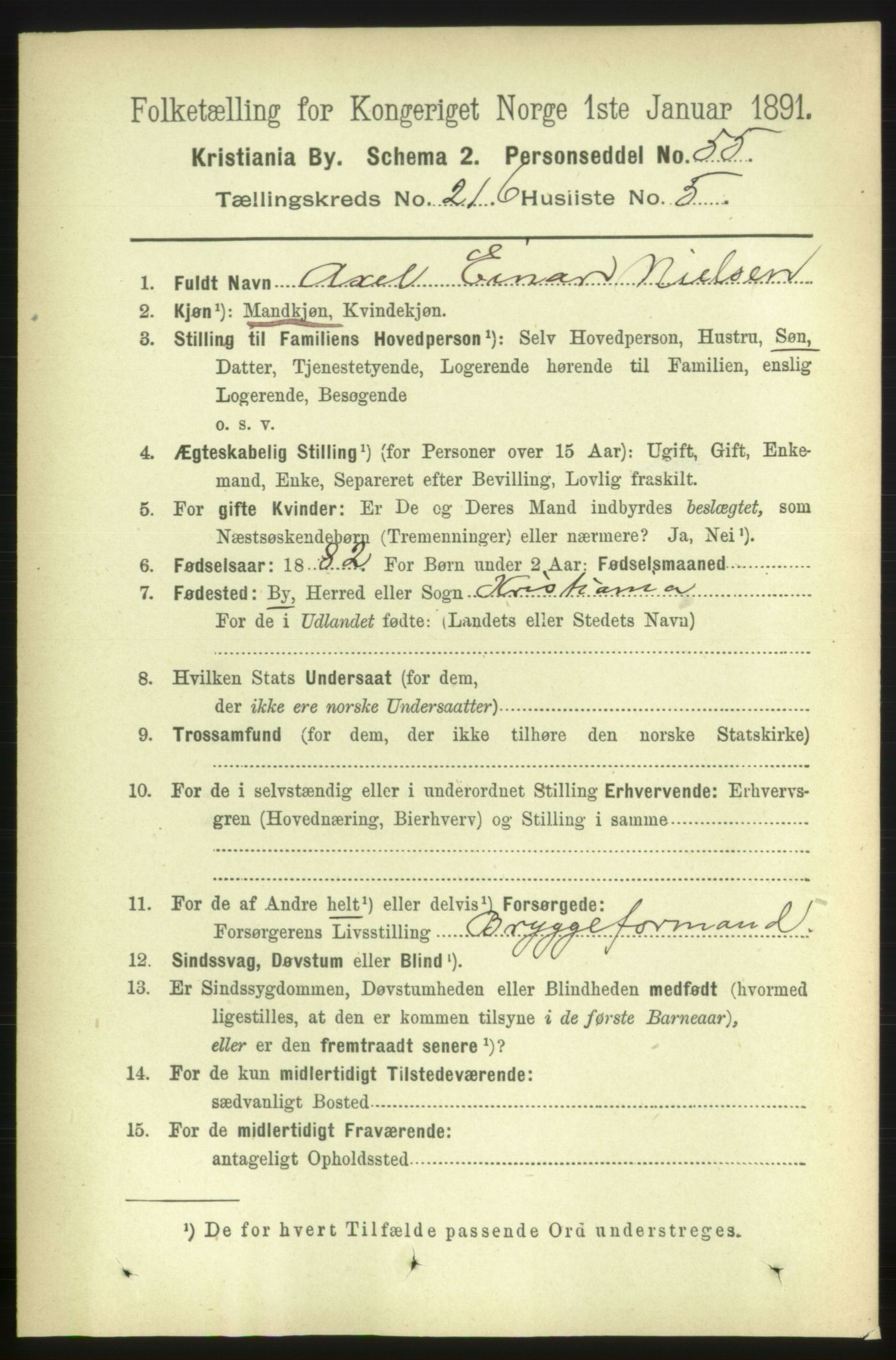 RA, 1891 census for 0301 Kristiania, 1891, p. 128260