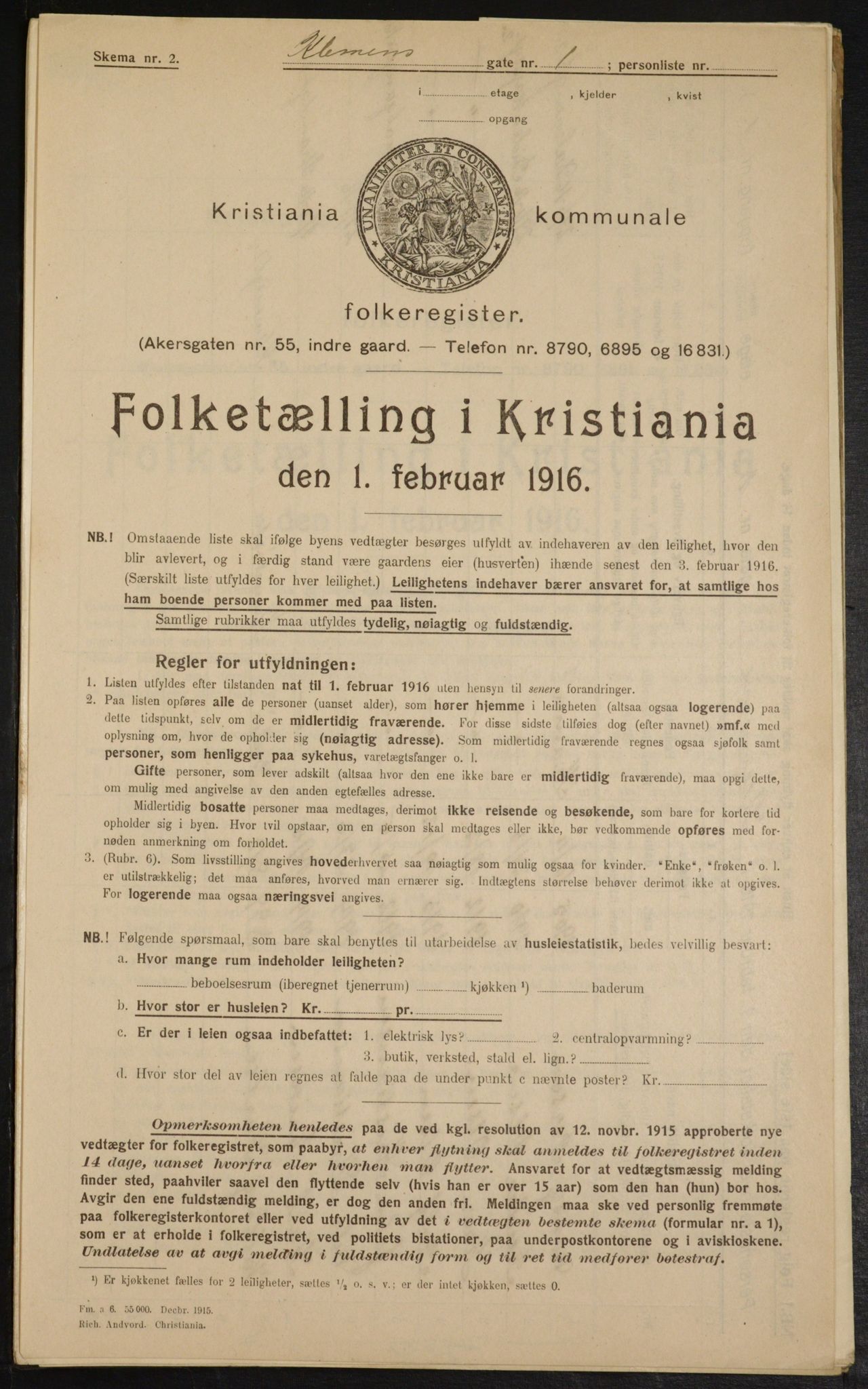 OBA, Municipal Census 1916 for Kristiania, 1916, p. 12843