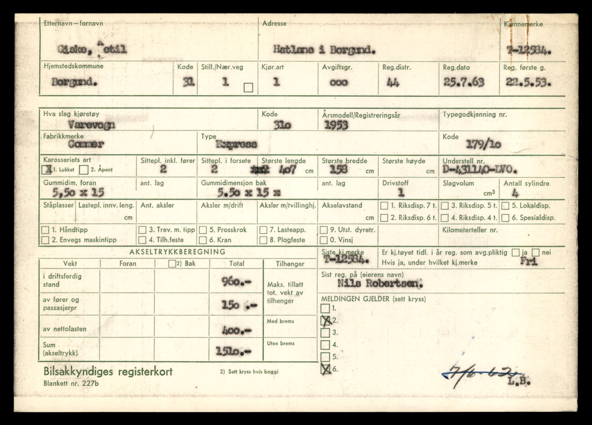 Møre og Romsdal vegkontor - Ålesund trafikkstasjon, AV/SAT-A-4099/F/Fe/L0034: Registreringskort for kjøretøy T 12500 - T 12652, 1927-1998, p. 1640