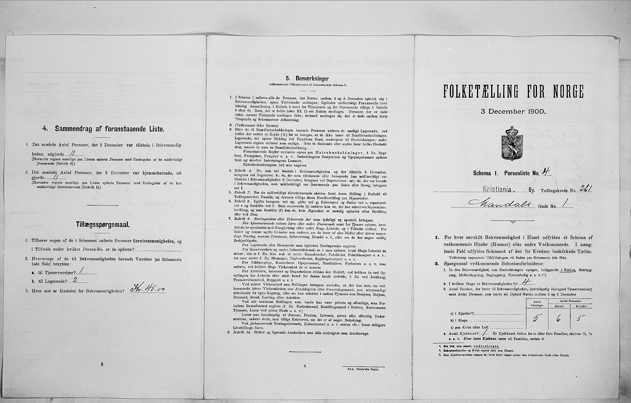 SAO, 1900 census for Kristiania, 1900, p. 54482