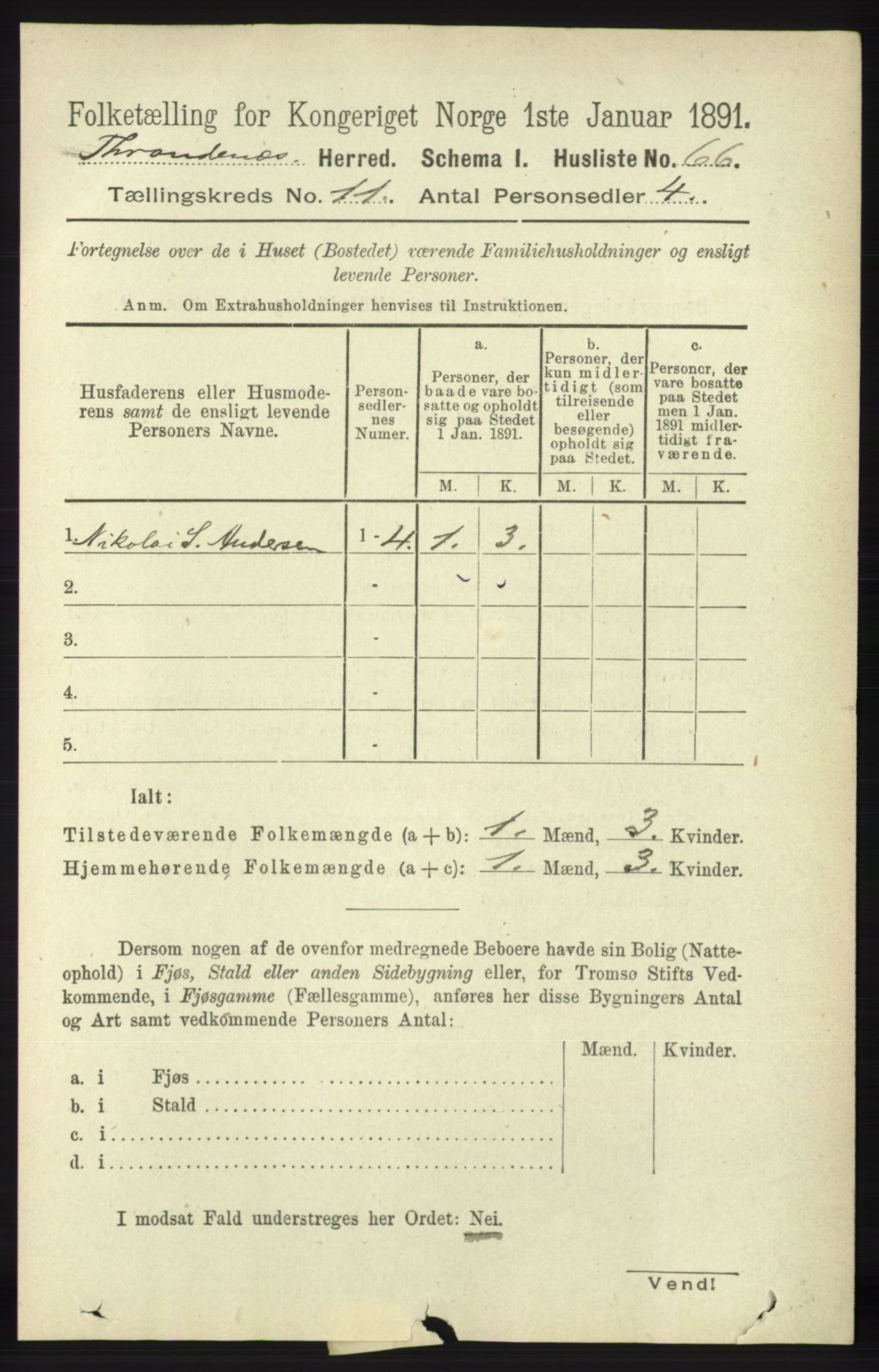 RA, 1891 census for 1914 Trondenes, 1891, p. 7988