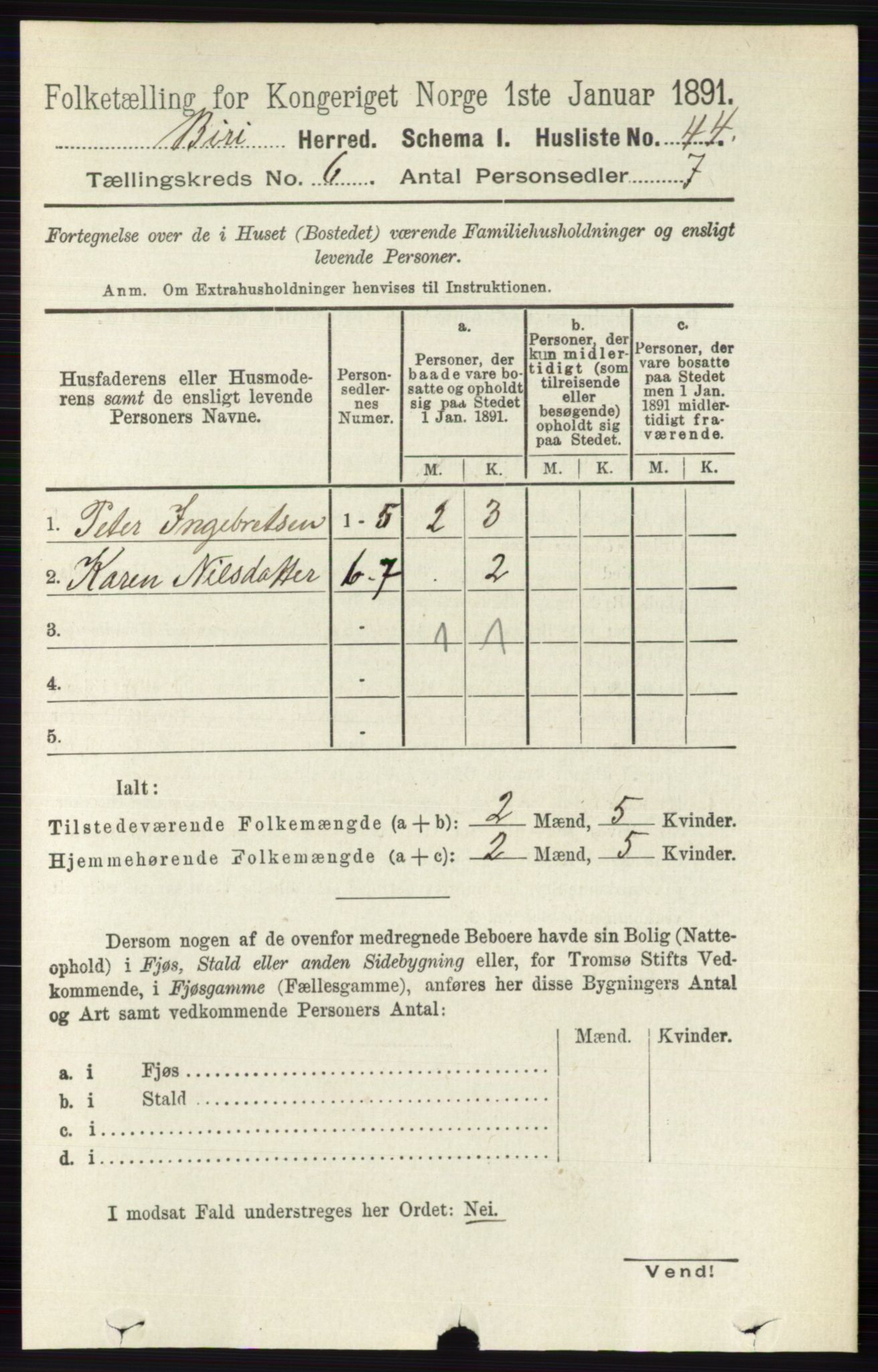 RA, 1891 census for 0525 Biri, 1891, p. 2129