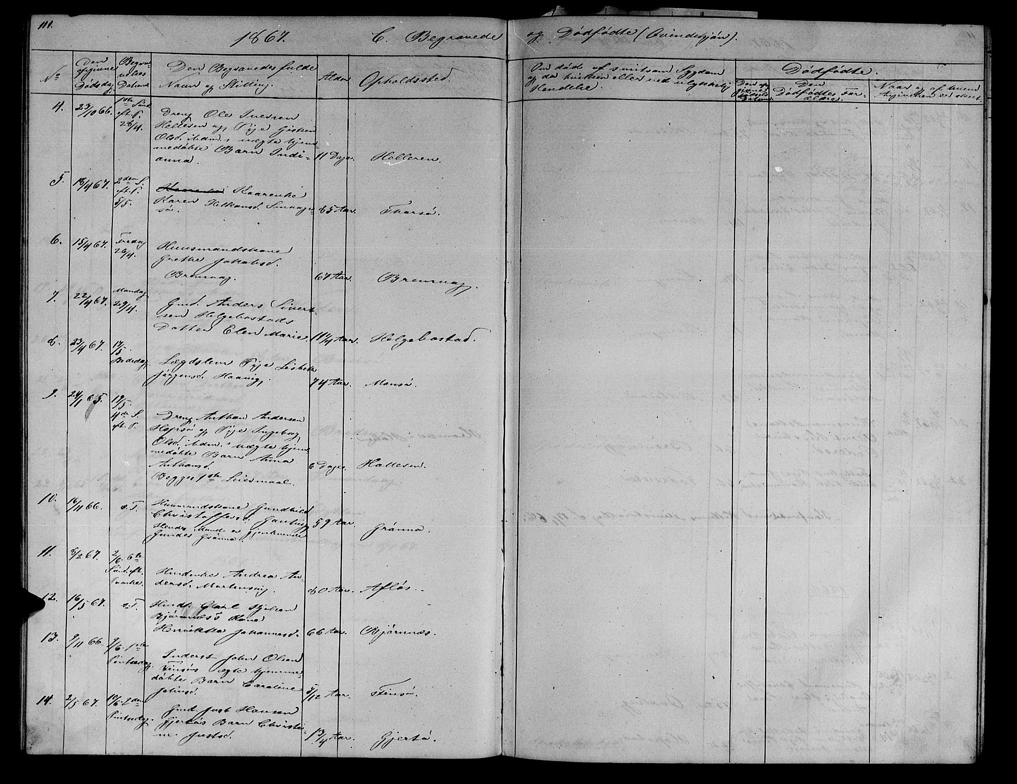 Ministerialprotokoller, klokkerbøker og fødselsregistre - Sør-Trøndelag, AV/SAT-A-1456/634/L0539: Parish register (copy) no. 634C01, 1866-1873, p. 111