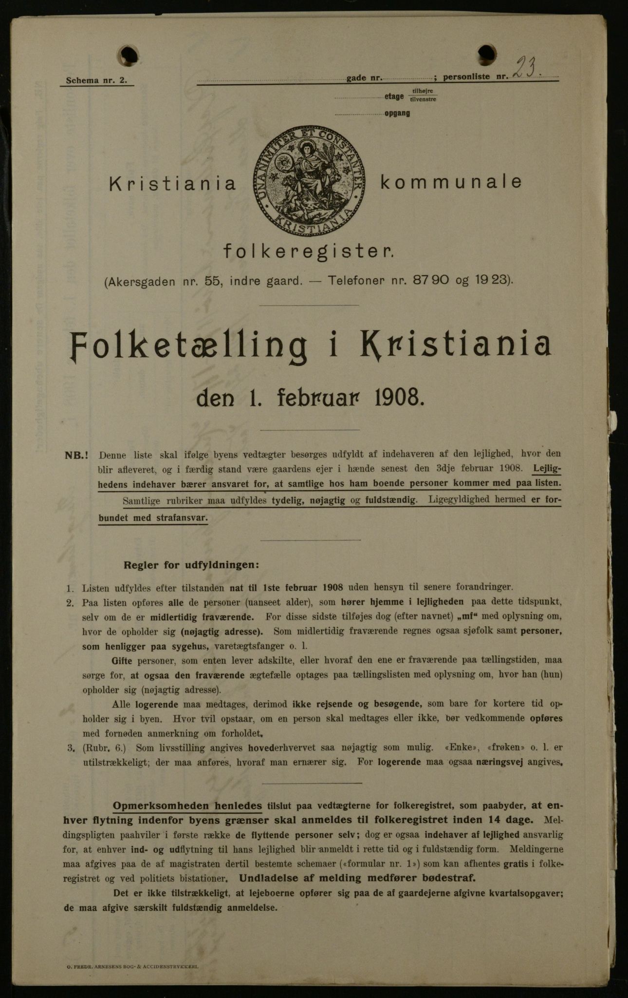 OBA, Municipal Census 1908 for Kristiania, 1908, p. 4025