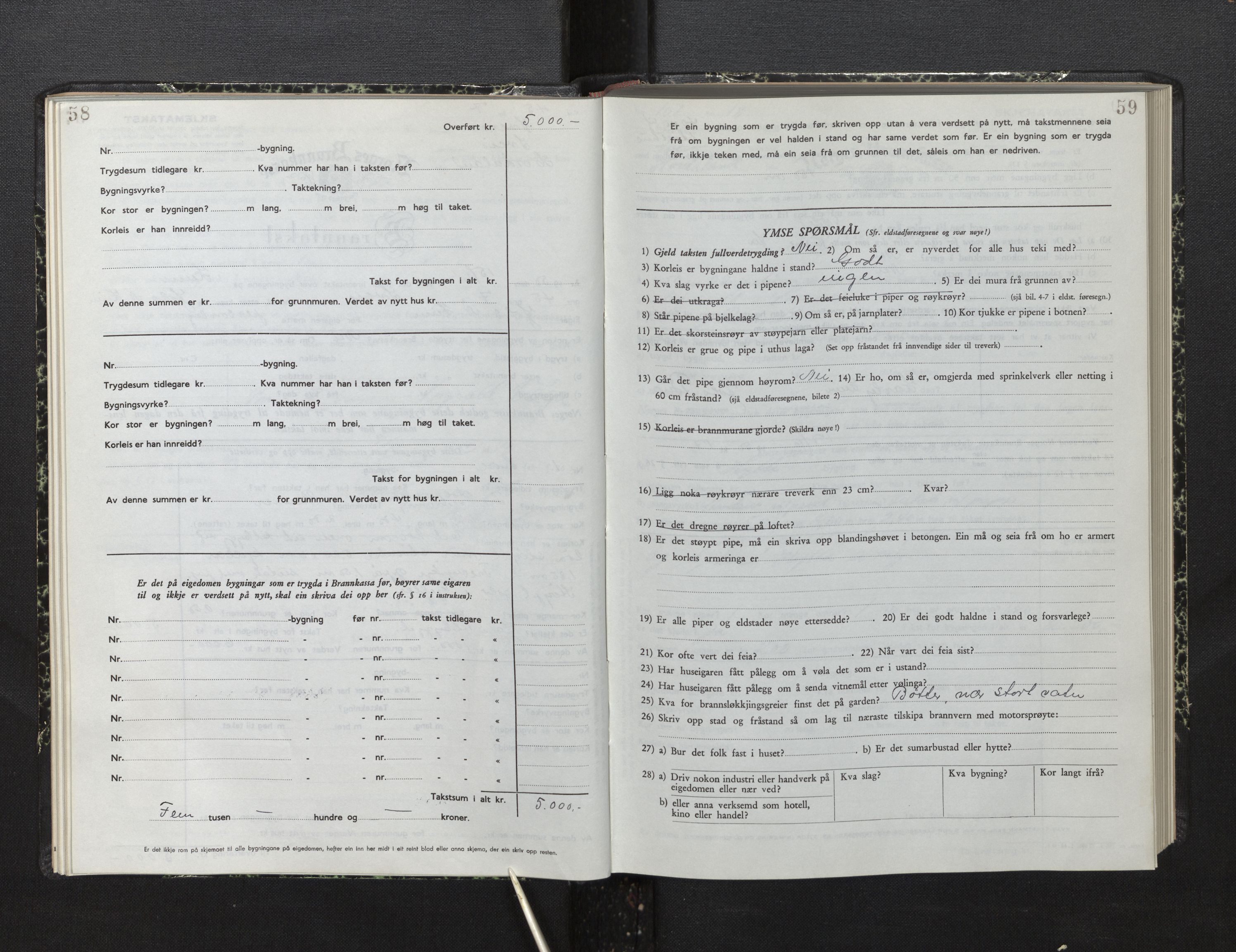 Lensmannen i Sveio, AV/SAB-A-35301/0012/L0010: Branntakstprotokoll, skjematakst, 1949-1954, p. 58-59