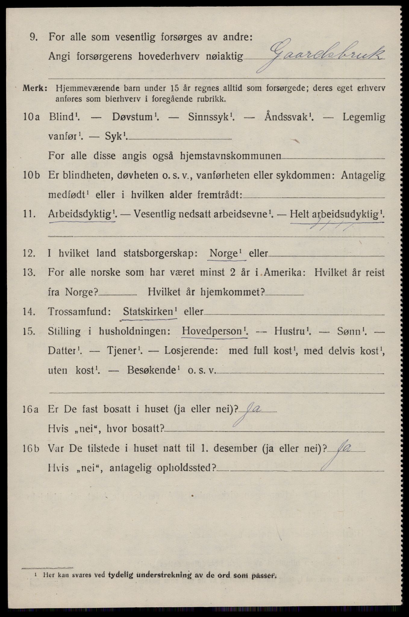 SAST, 1920 census for Skudenes, 1920, p. 3383