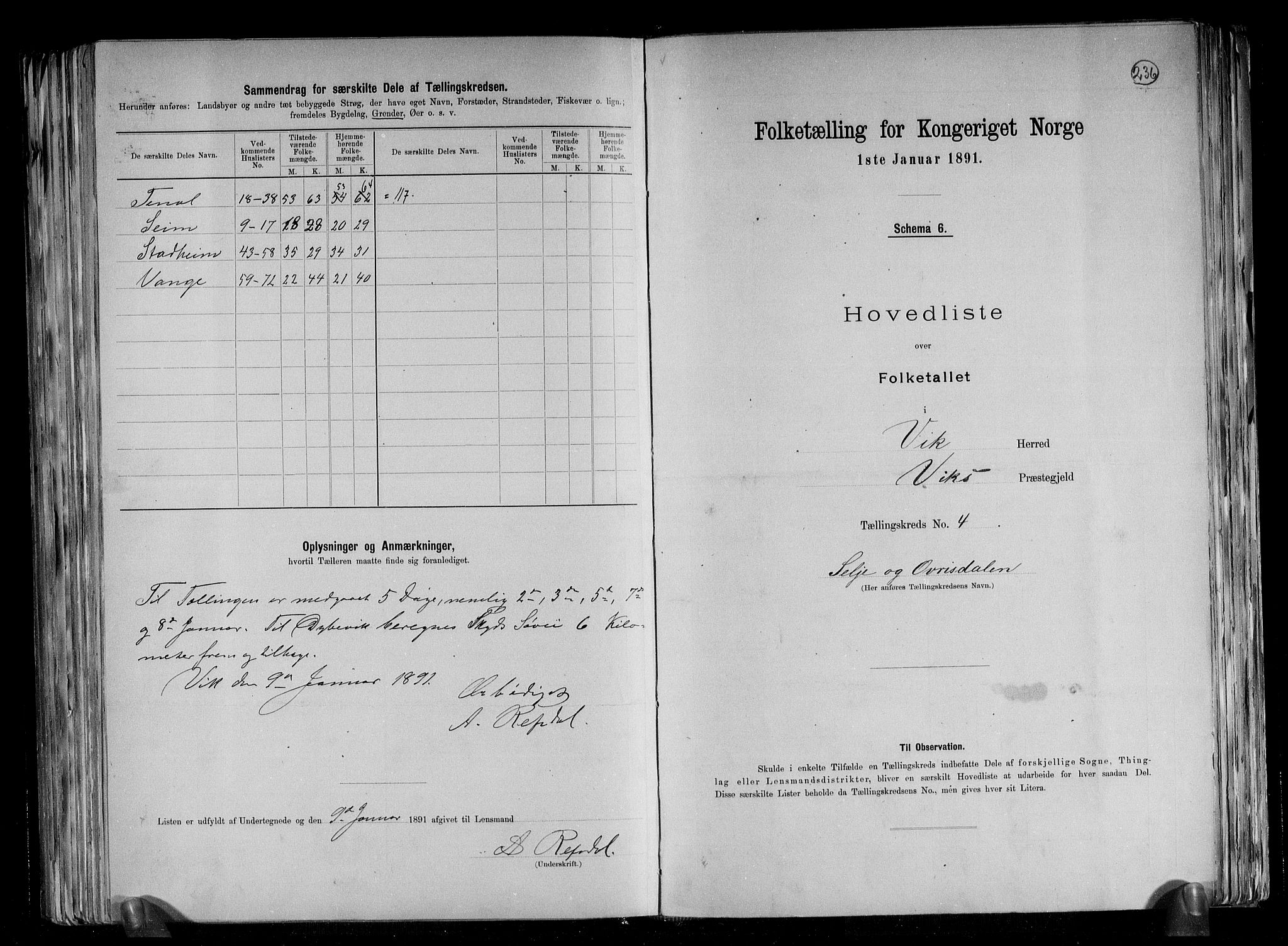 RA, 1891 census for 1417 Vik, 1891, p. 11