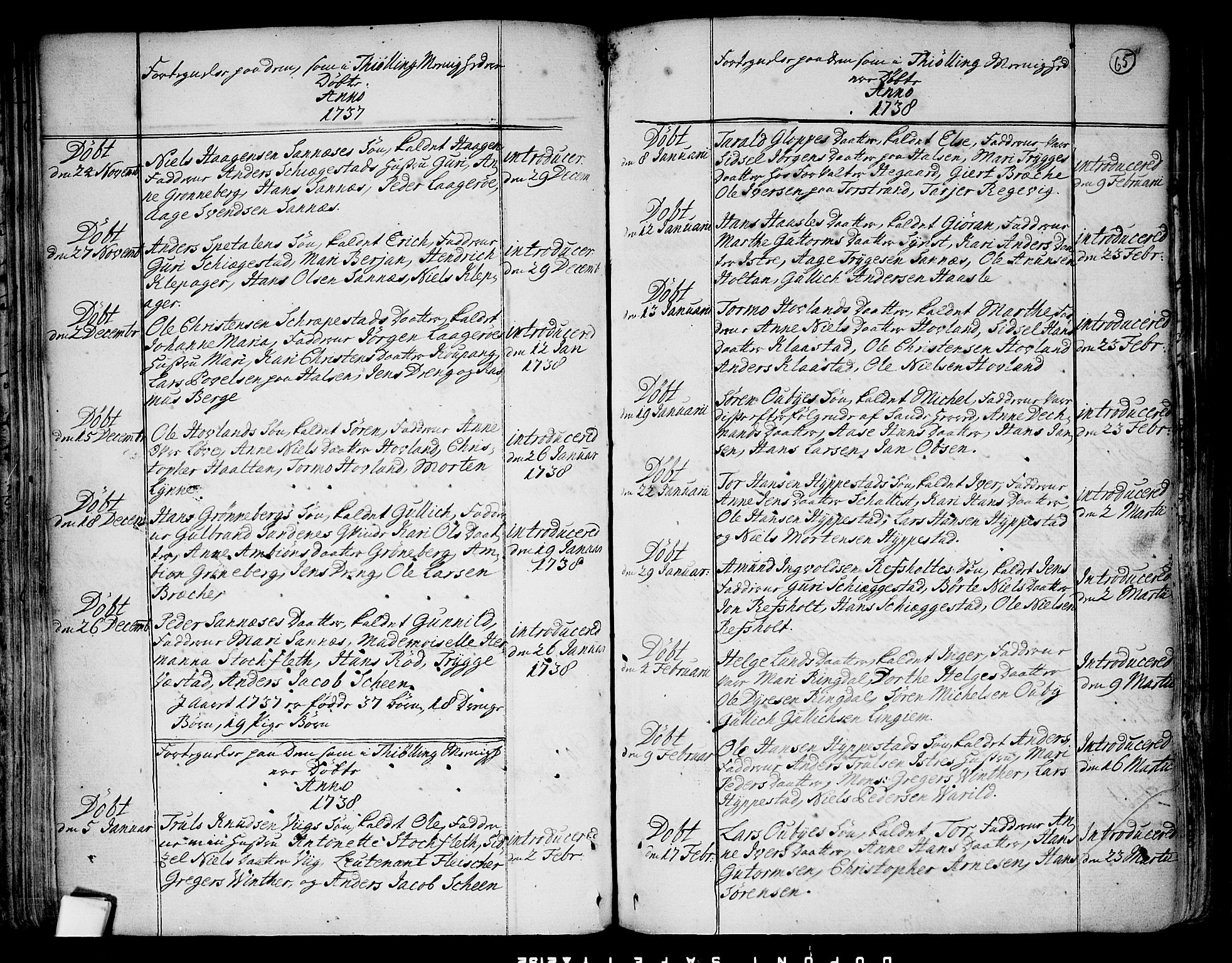 Tjølling kirkebøker, AV/SAKO-A-60/F/Fa/L0003: Parish register (official) no. 3, 1735-1778, p. 65