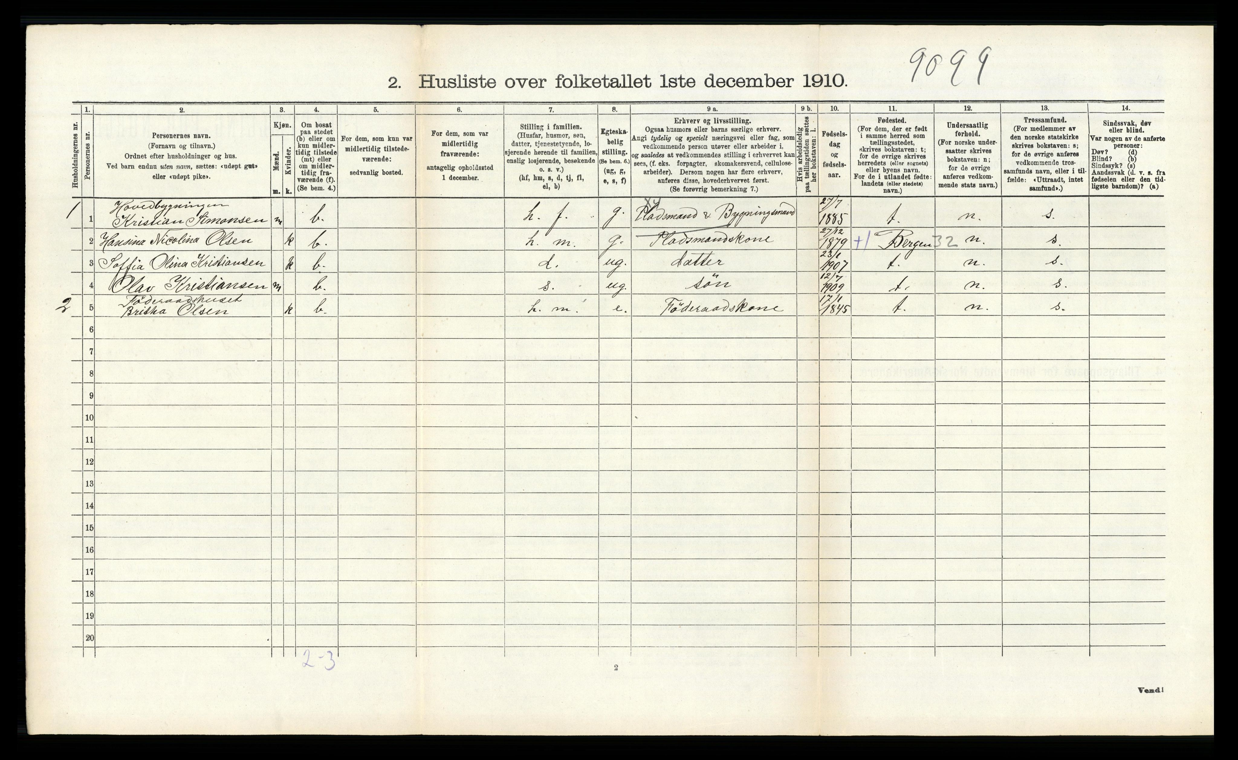 RA, 1910 census for Os, 1910, p. 569