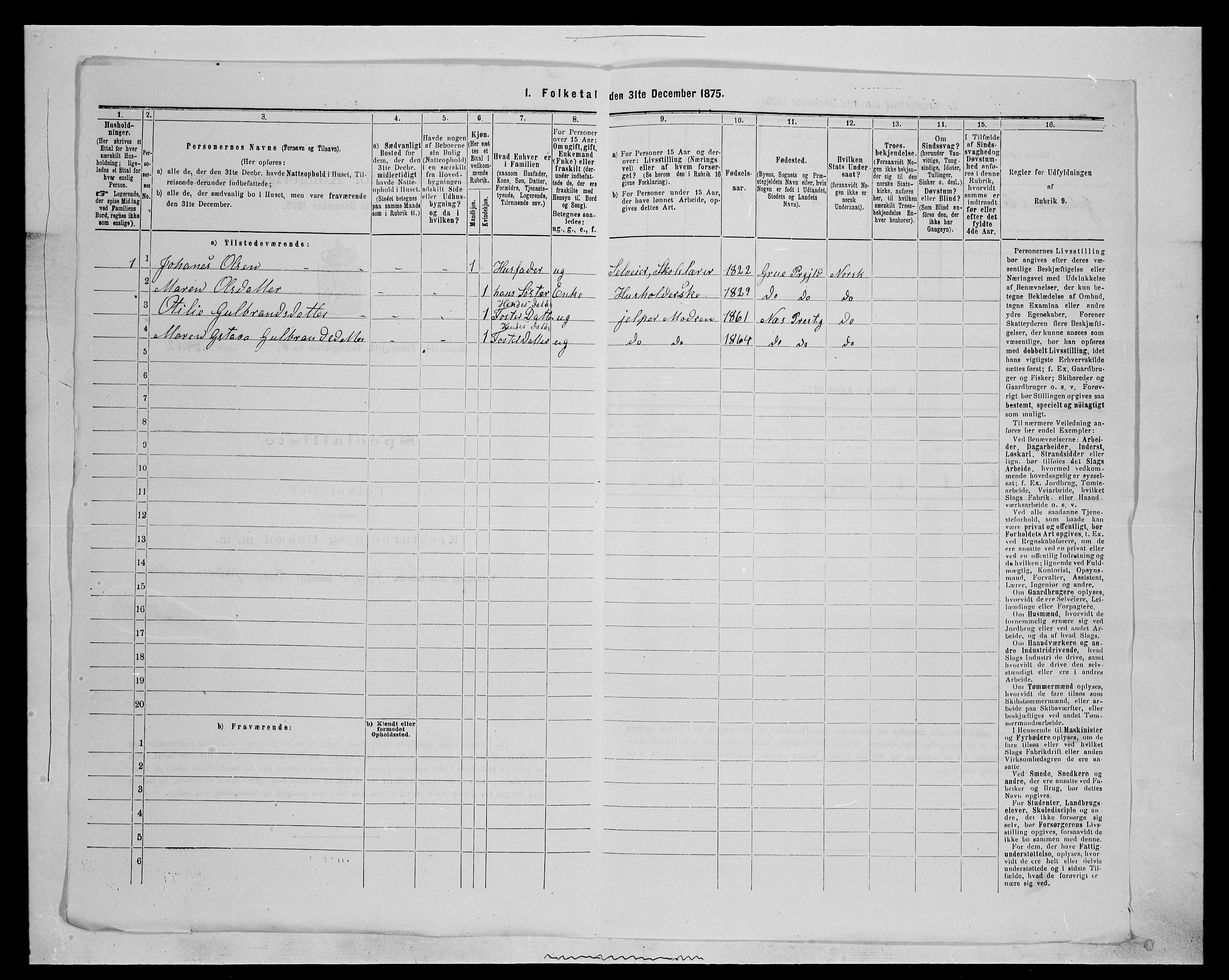 SAH, 1875 census for 0422P Brandval, 1875, p. 1135