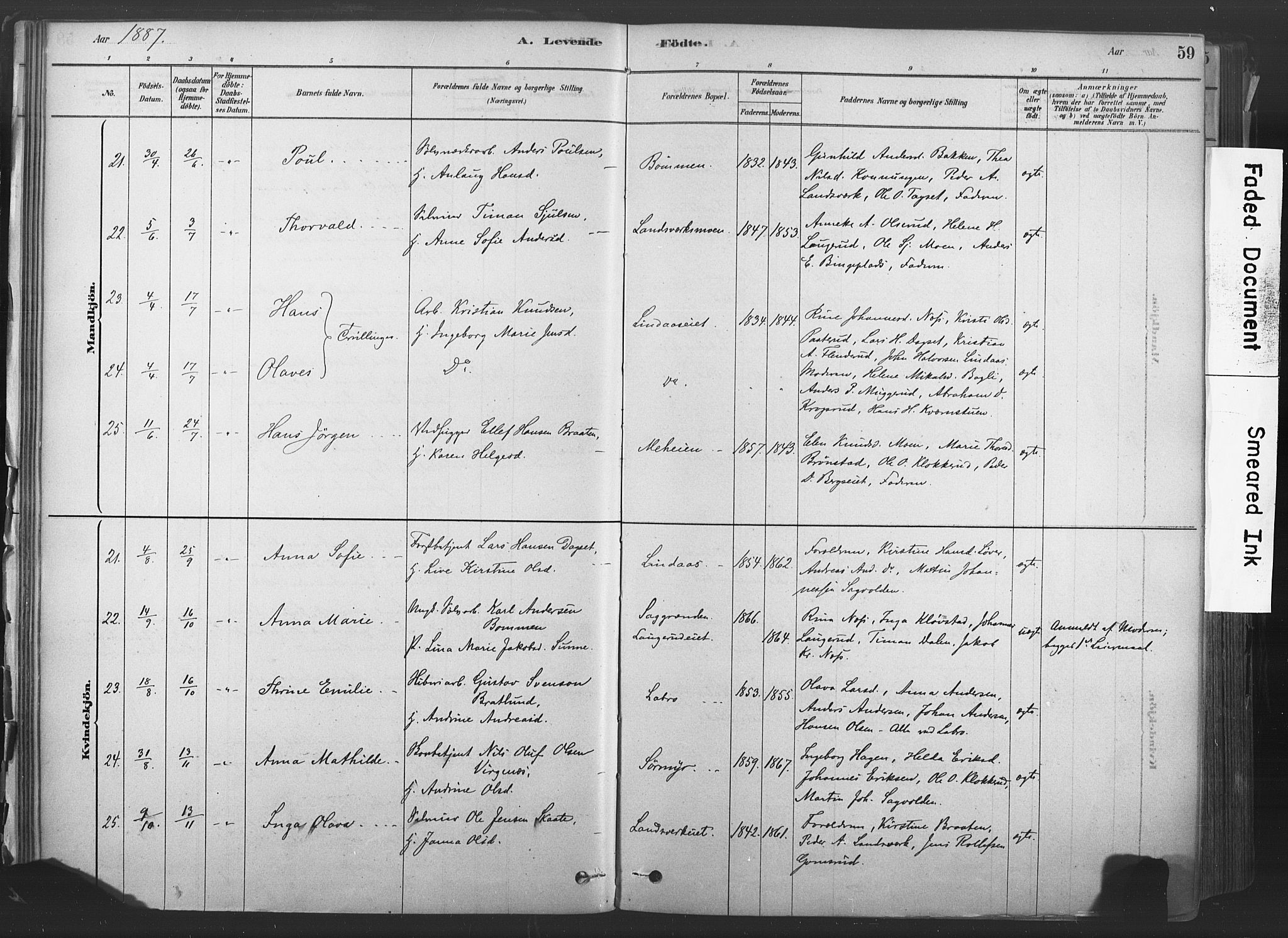 Sandsvær kirkebøker, AV/SAKO-A-244/F/Fd/L0001: Parish register (official) no. IV 1, 1878-1906, p. 59