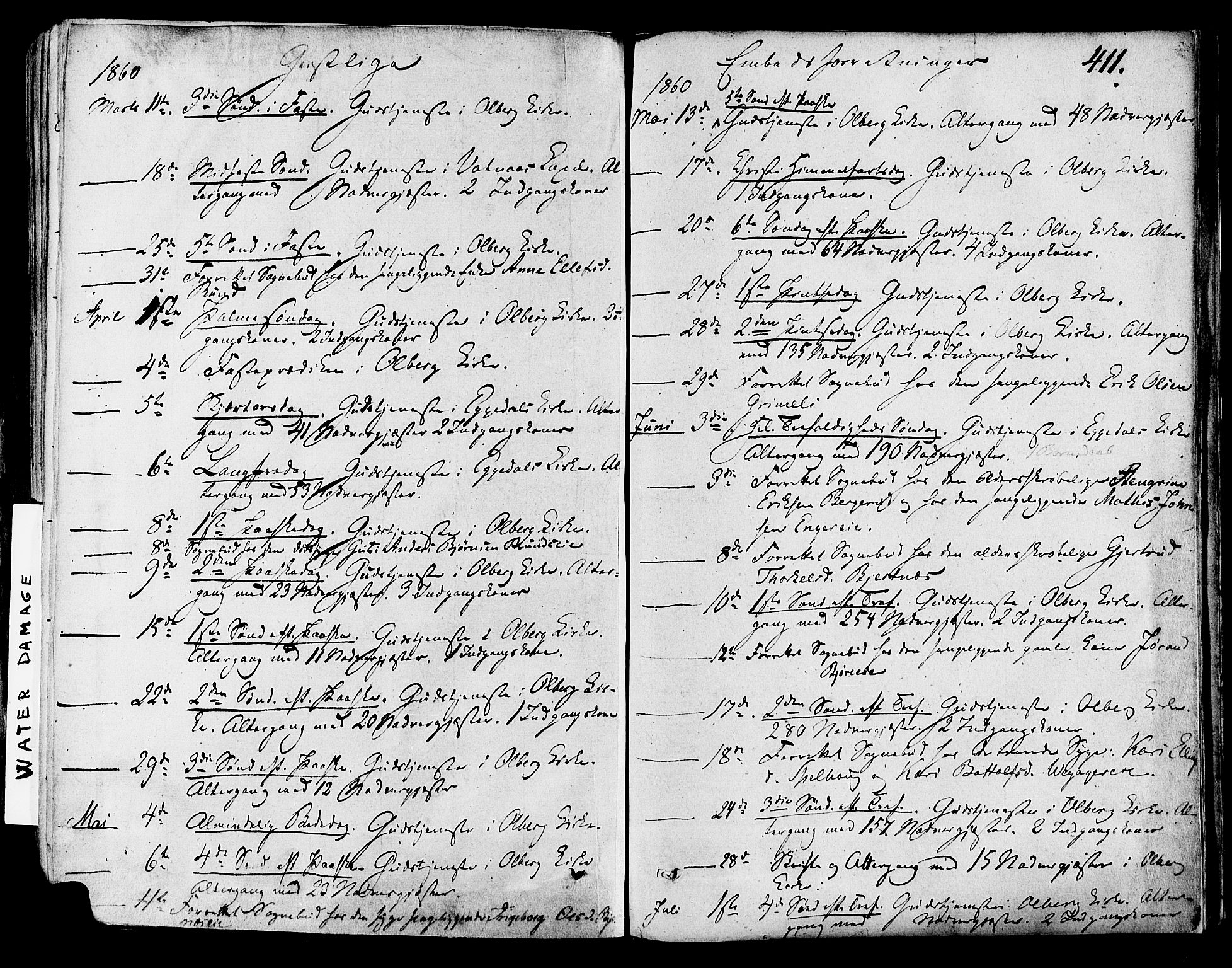 Krødsherad kirkebøker, AV/SAKO-A-19/F/Fa/L0003: Parish register (official) no. 3, 1851-1872, p. 411