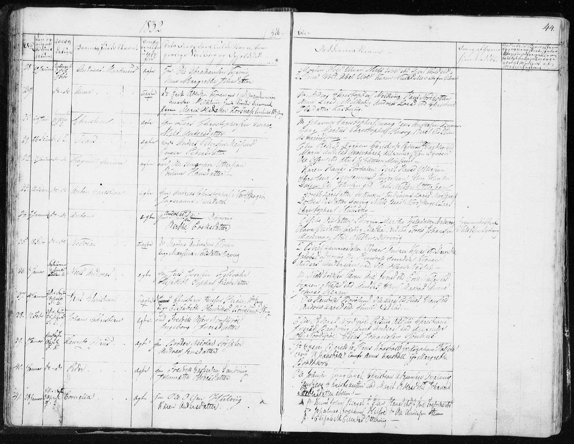 Ministerialprotokoller, klokkerbøker og fødselsregistre - Sør-Trøndelag, SAT/A-1456/634/L0528: Parish register (official) no. 634A04, 1827-1842, p. 44